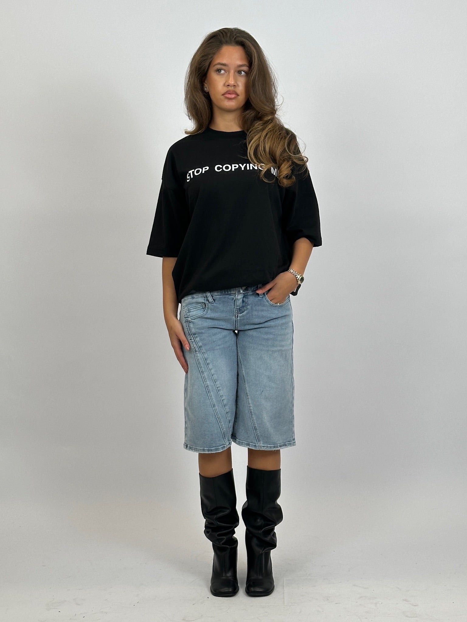 STOP COPYING ME TEE BLACK