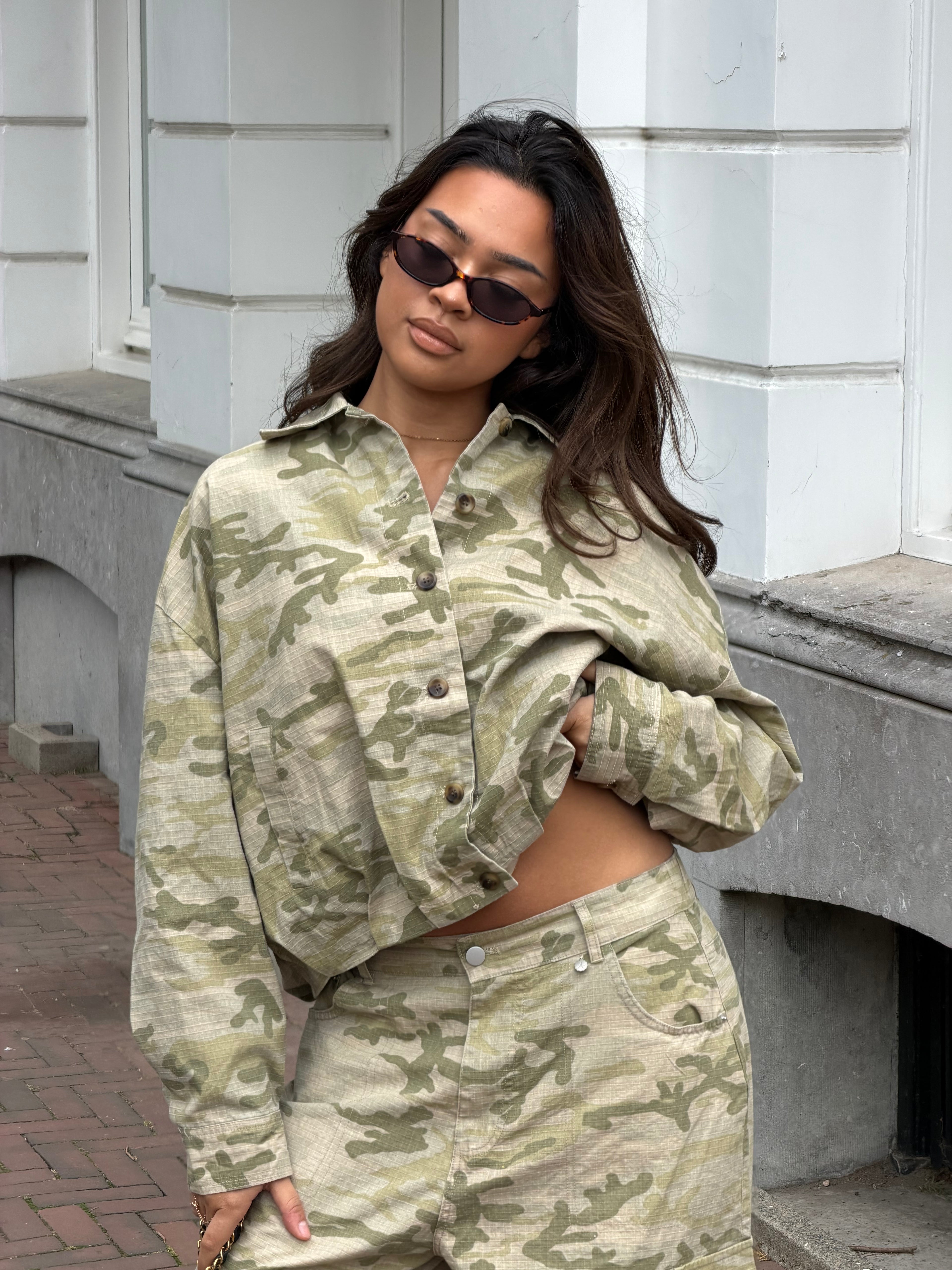 CAMO WASHED JACKET BEIGE