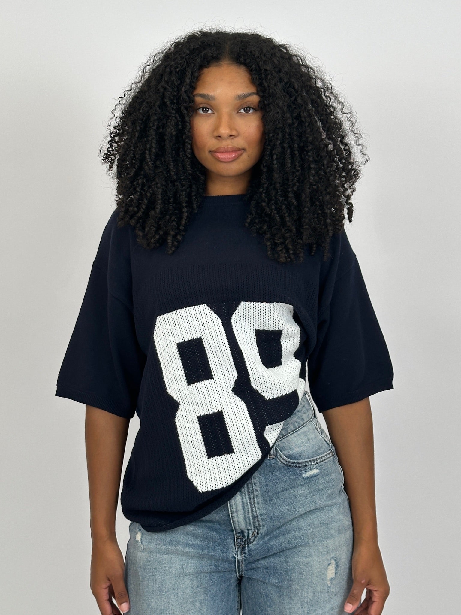 89 KNITTED JERSEY NAVY/WHITE
