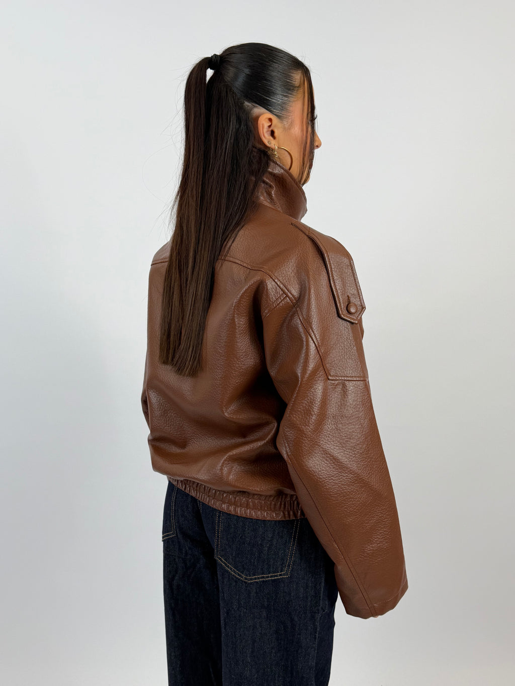 LAURENT COGNAC LEATHER JACKET
