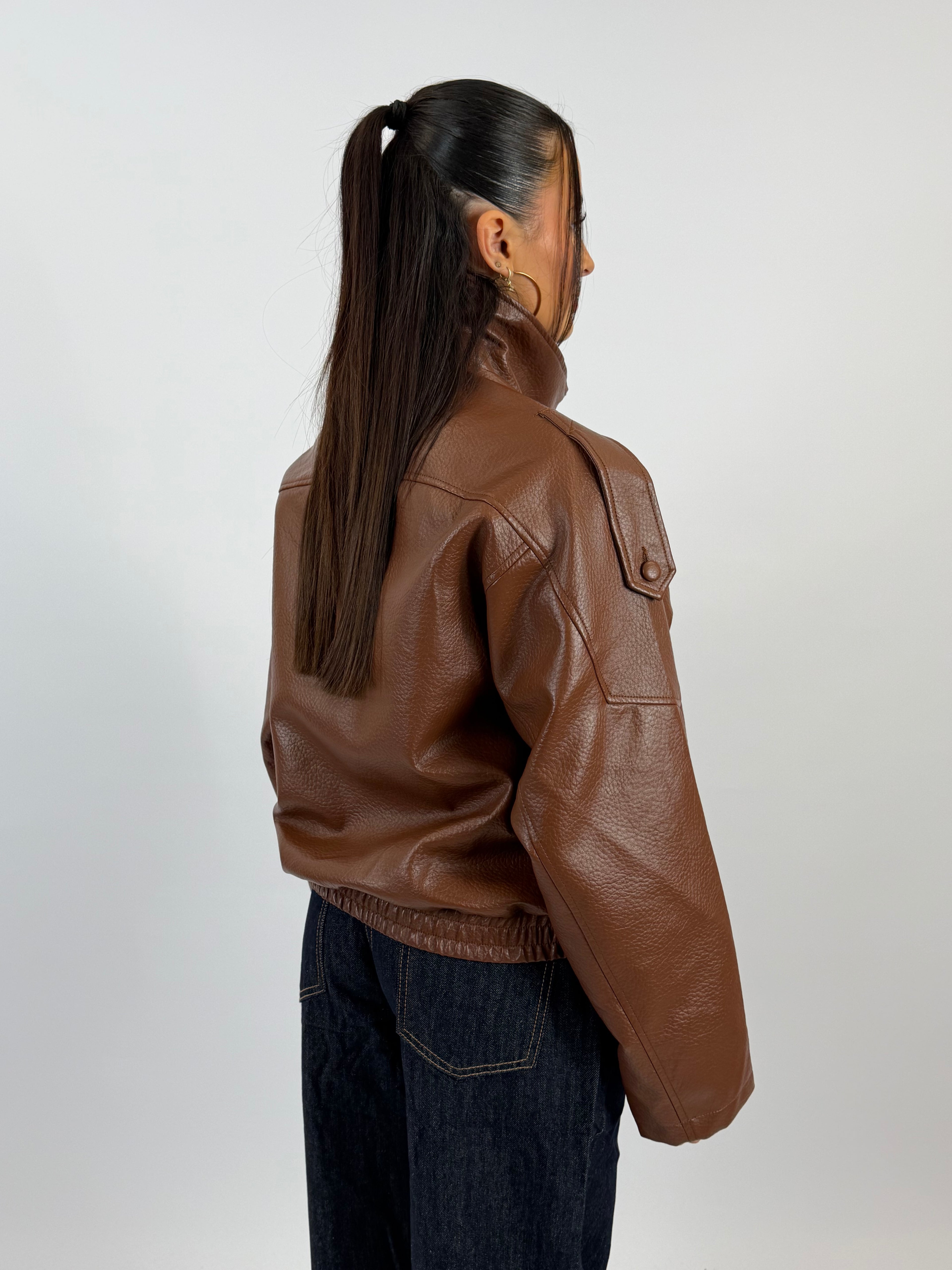 LAURENT COGNAC LEATHER JACKET