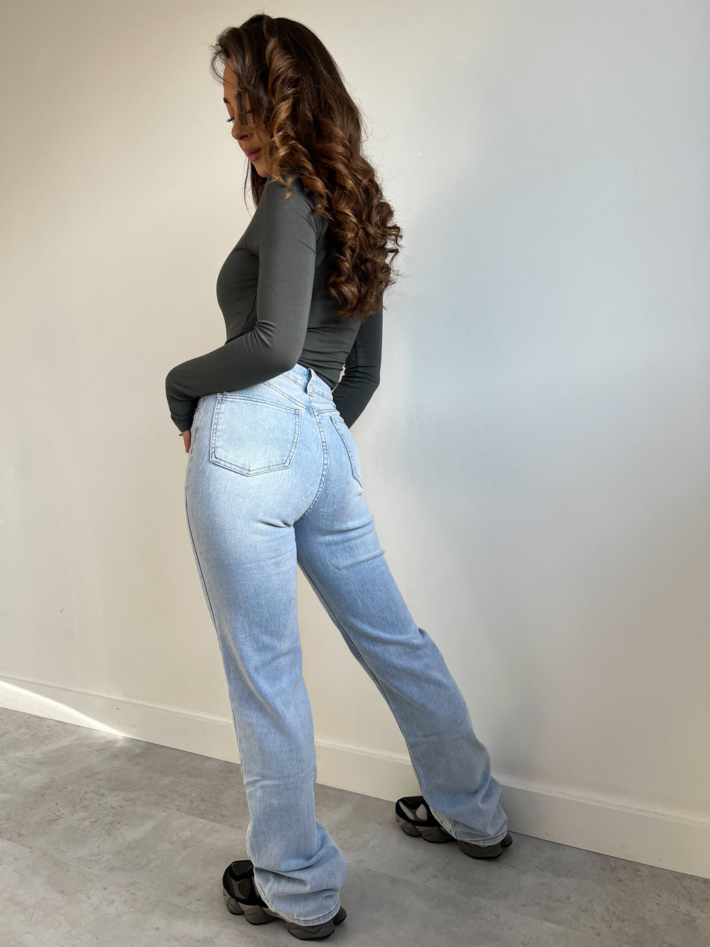 LIGHT BLUE TALL  BASIC WIDE LEG 2235