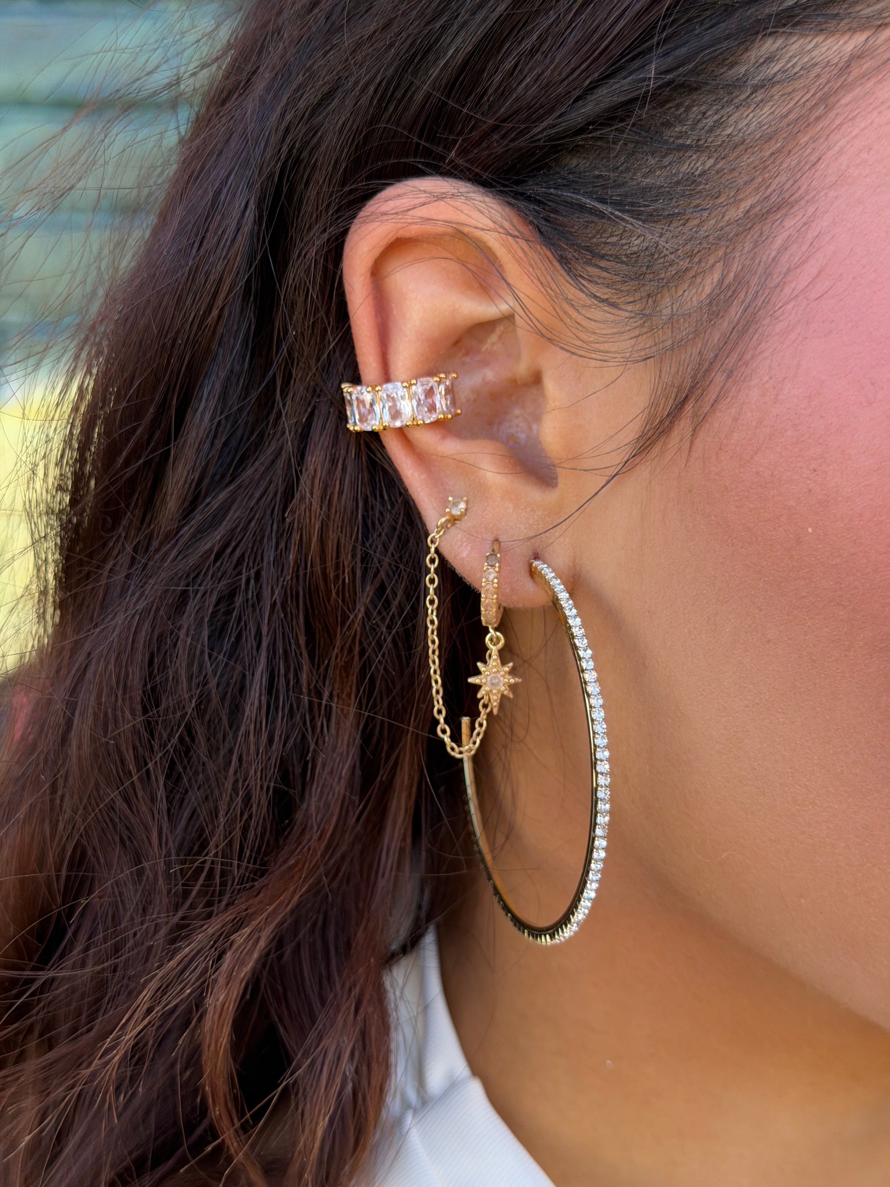 GOLD STRASS HOOPS BIG