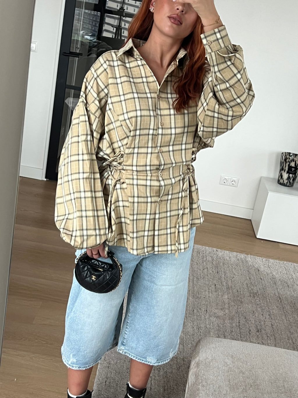 SNATCH CHECK SHIRT BEIGE