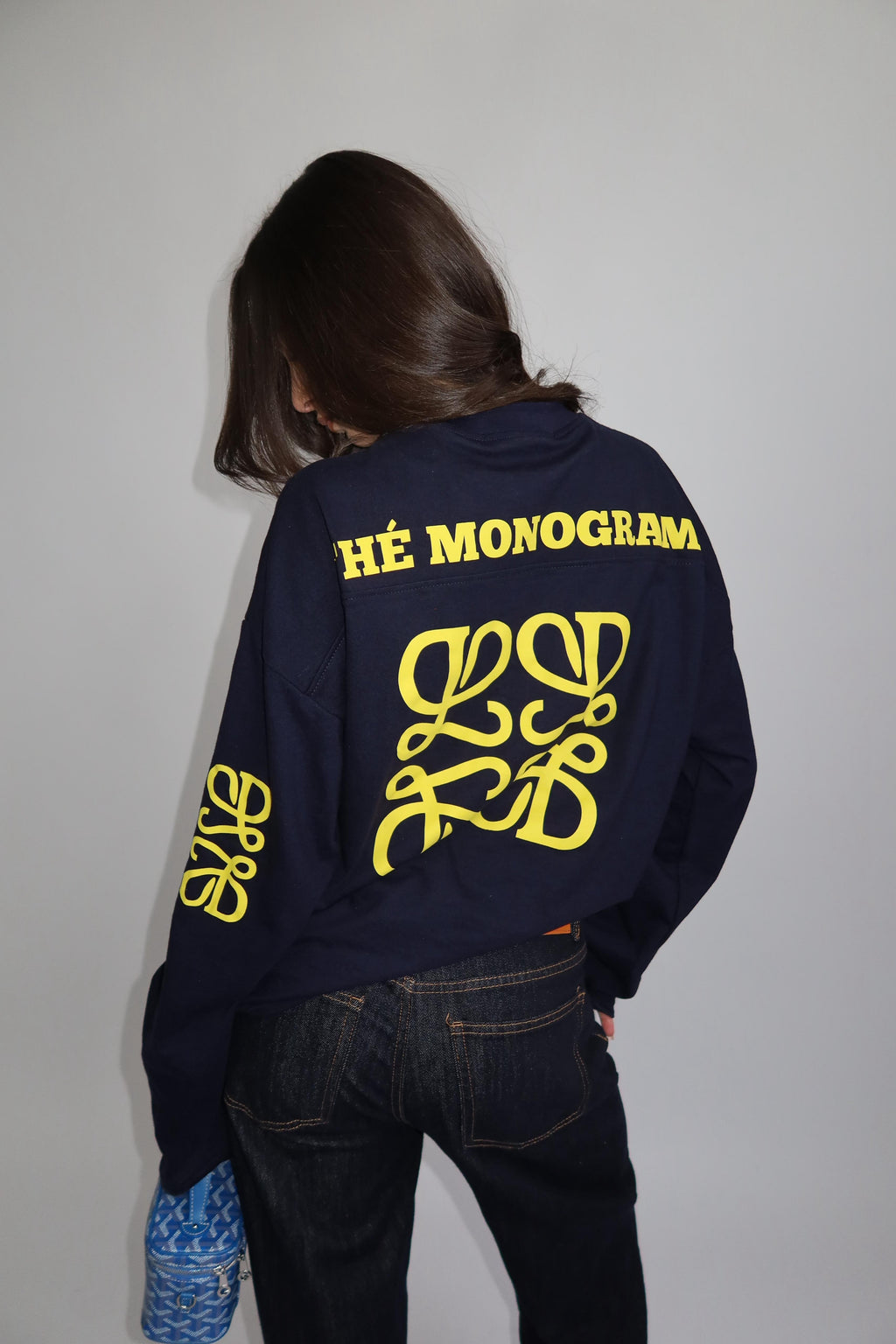 MONOGRAM LONGSLEEVE NAVY/YELLOW