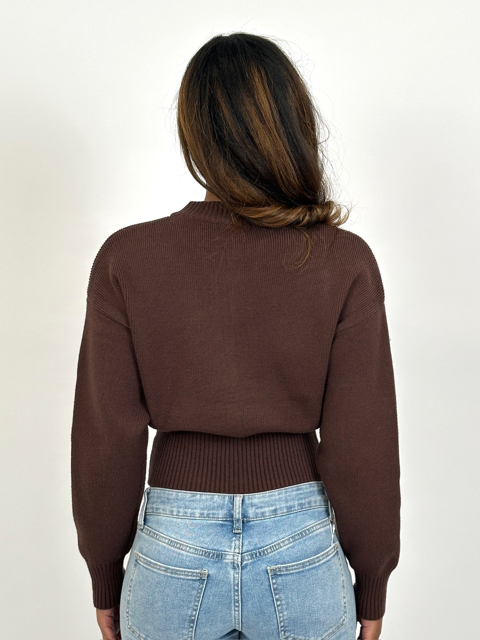 ZIP CARDIGAN CHOCO