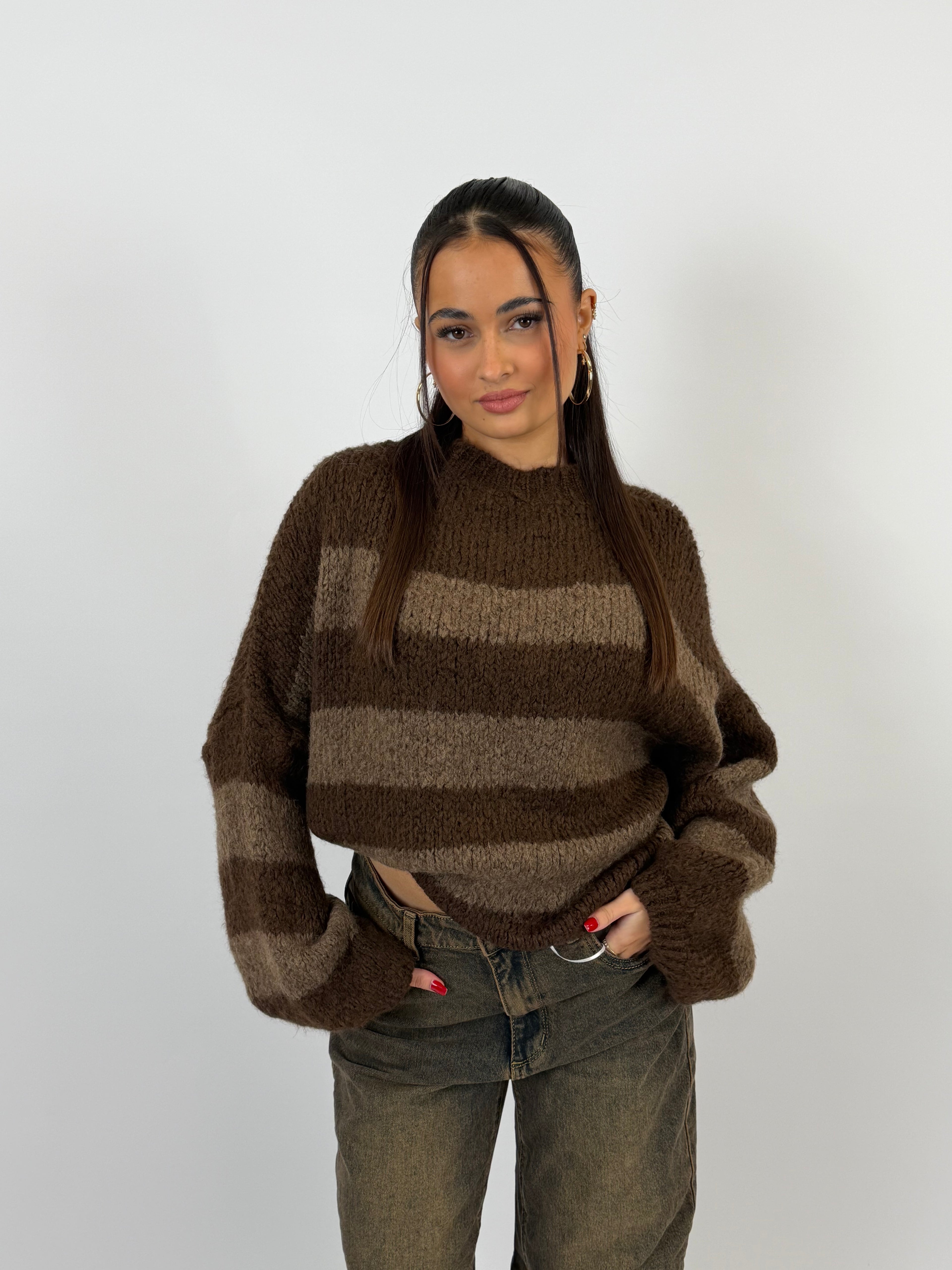 JANE KNIT BROWN/TAUPE