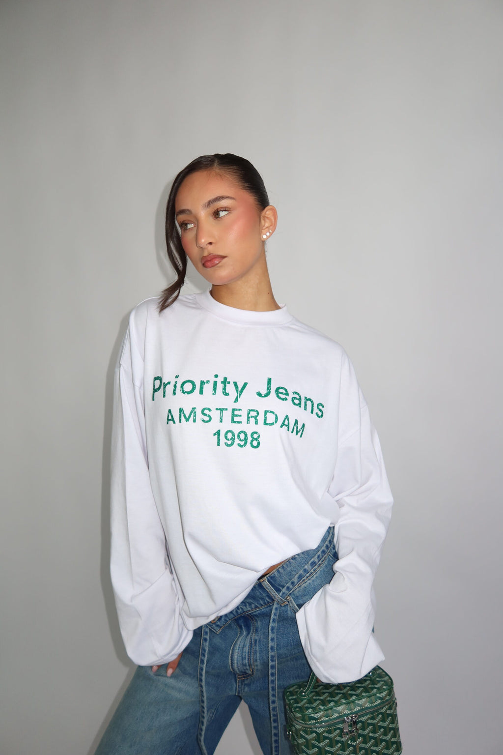PRIORITY AMSTERDAM LONGSLEEVE WHITE/GREEN