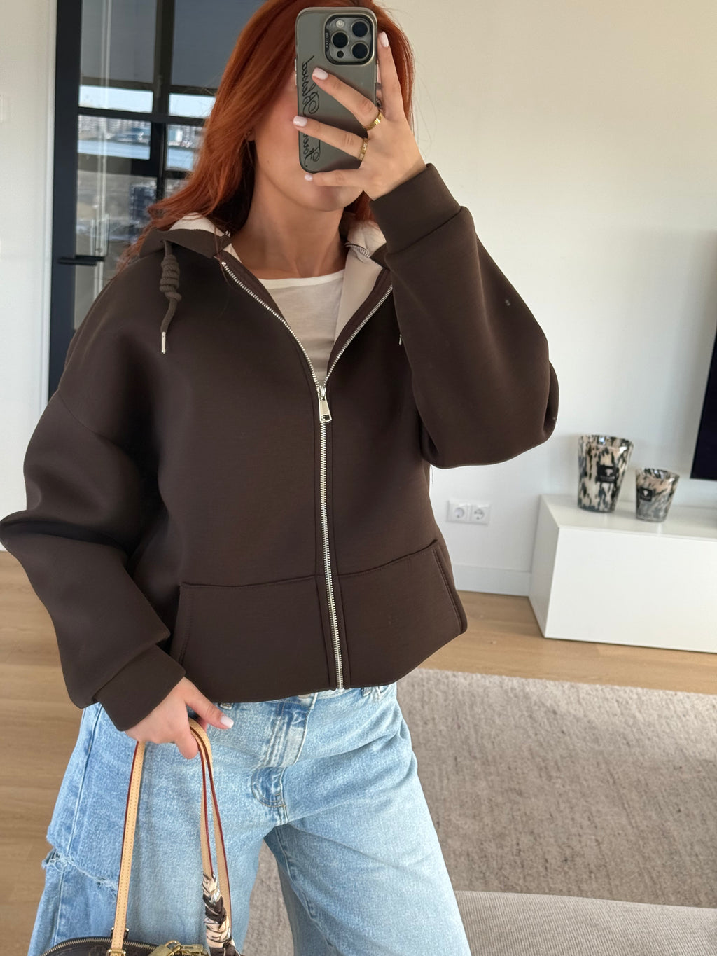 SCUBA ZIP UP CHOCO