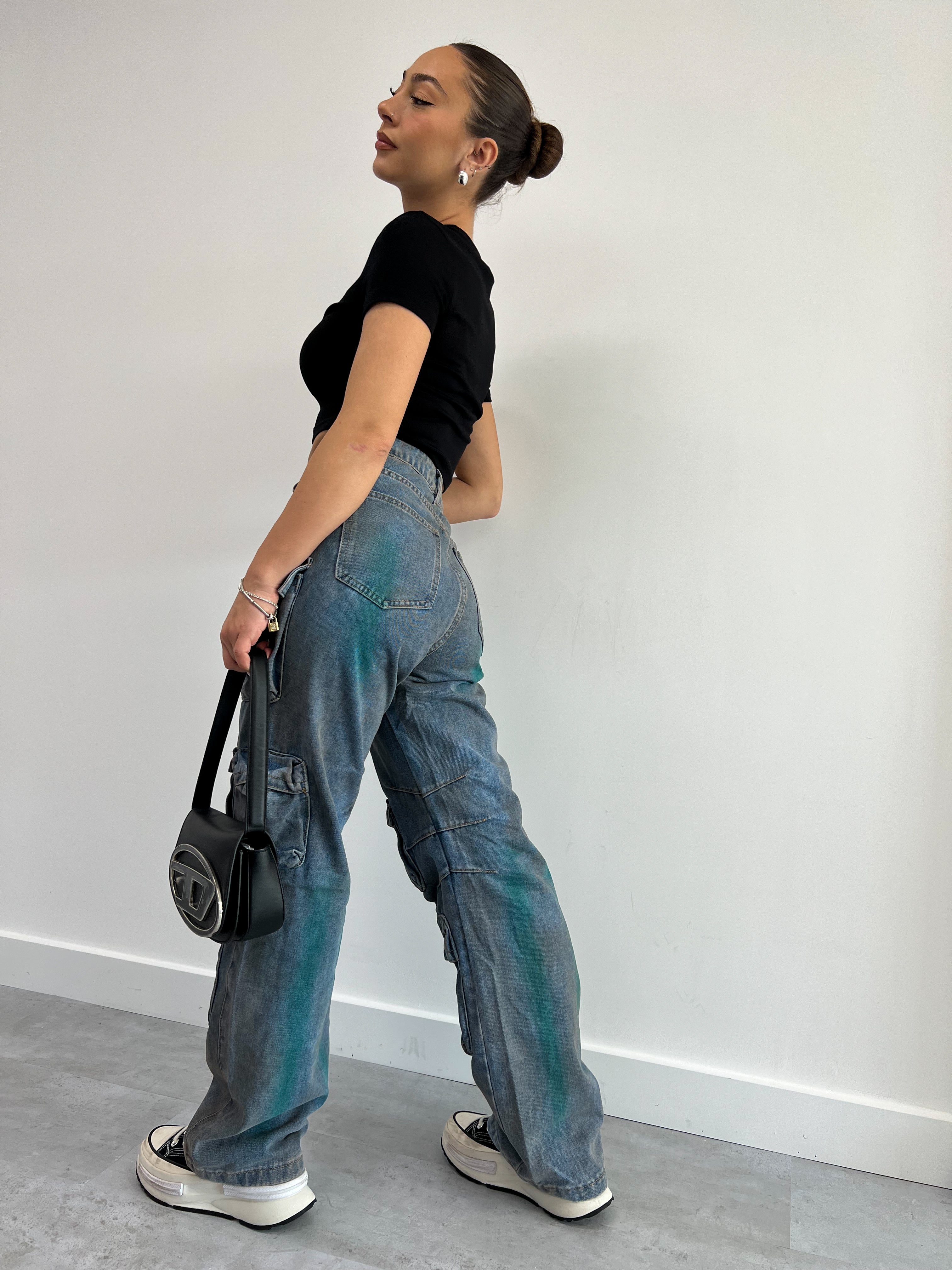 ATTICO INSPIRED MULTI POCKET CARGO GREEN