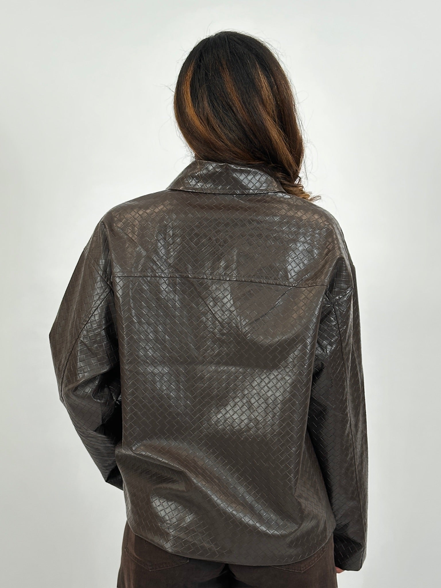 BRAIDED ZIP JACKET CHOCO