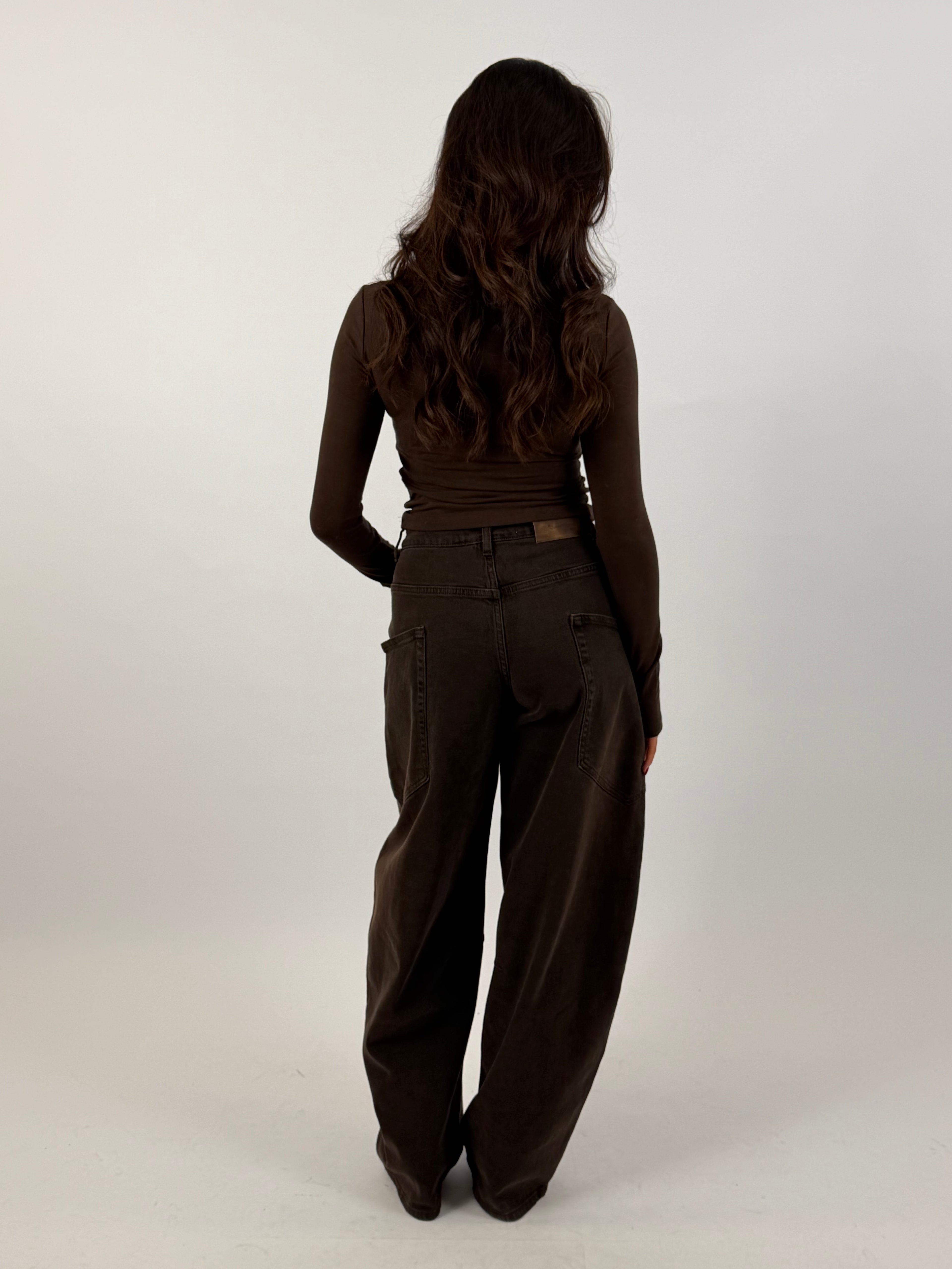 BALLOON FIT STRETCH CARGO CHOCO