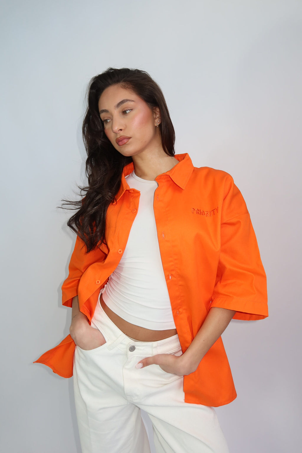 PRIORITY AMSTERDAM BOYFRIEND BLOUSE ORANGE WK