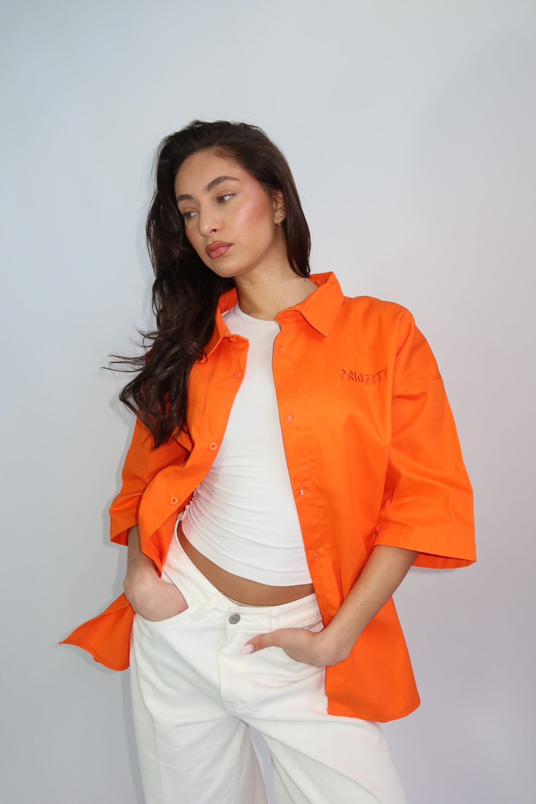 PRIORITY AMSTERDAM BOYFRIEND BLOUSE ORANGE KINGSDAY