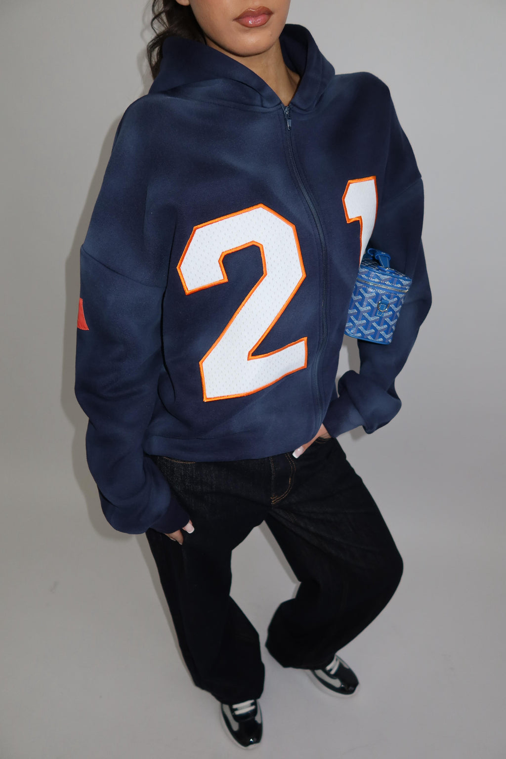BASEBALL ZIP VEST NAVY/ORANGE
