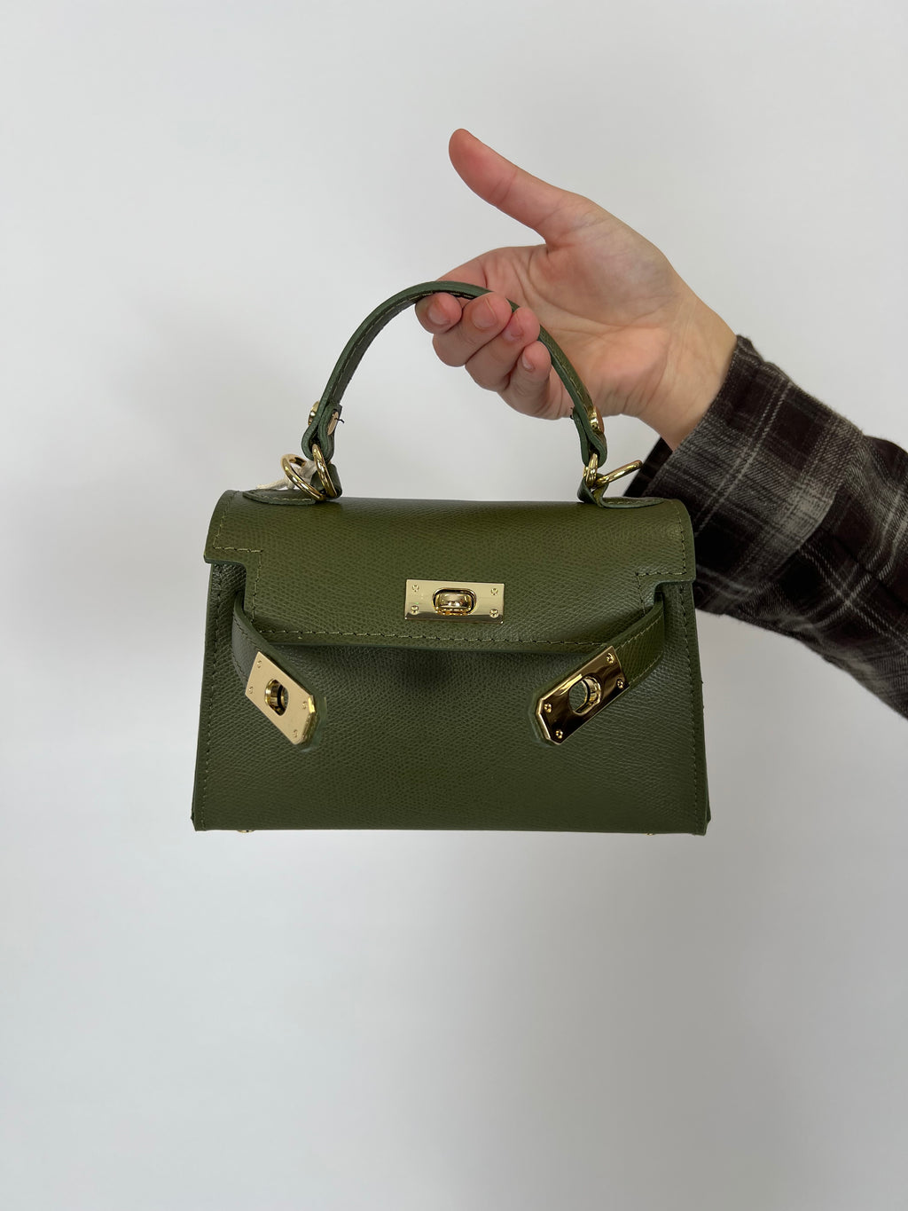 HERMY BAG LEATHER ARMY GREEN