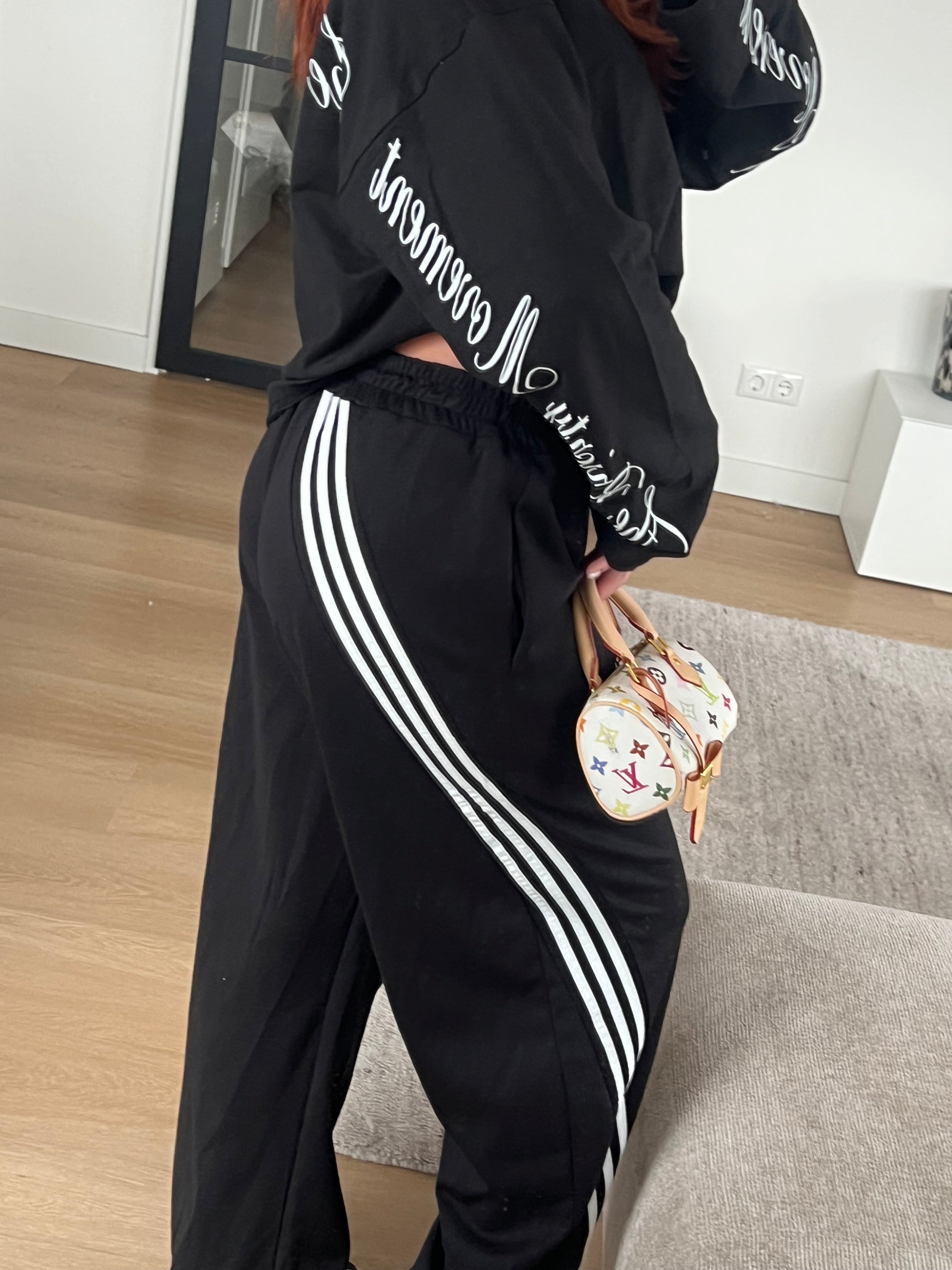 BAGGY STRIPED JOGGER BLACK/WHITE