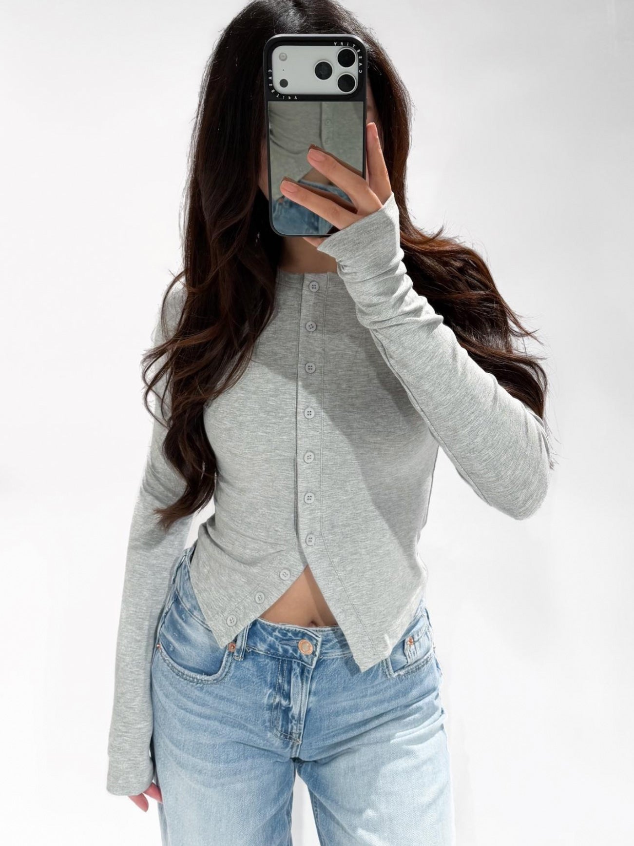 MILA TOP GREY