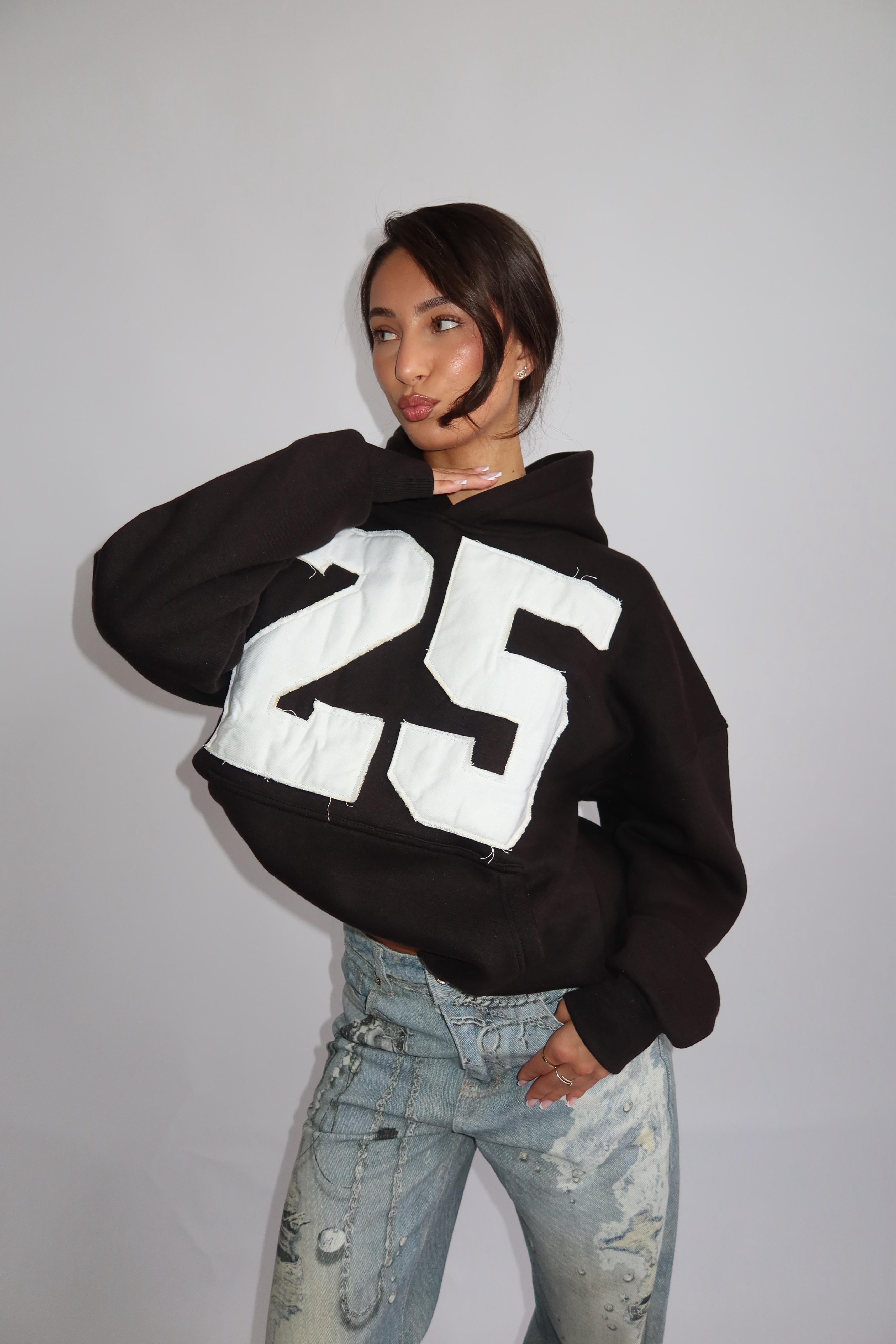 25 ICONIC HOODIE BLACK/WHITE