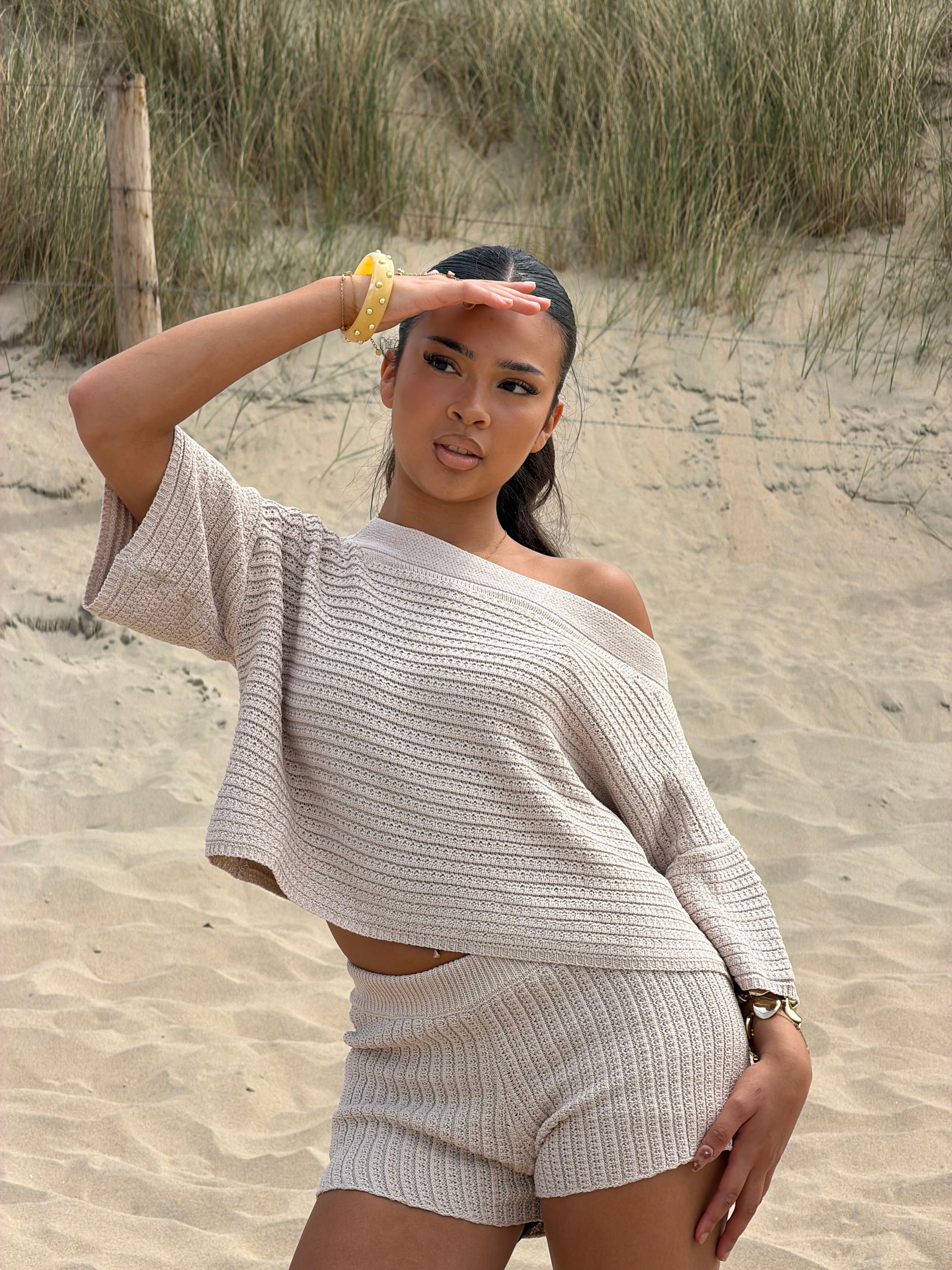 PREMIUM CROCHET TWO PIECE BEIGE
