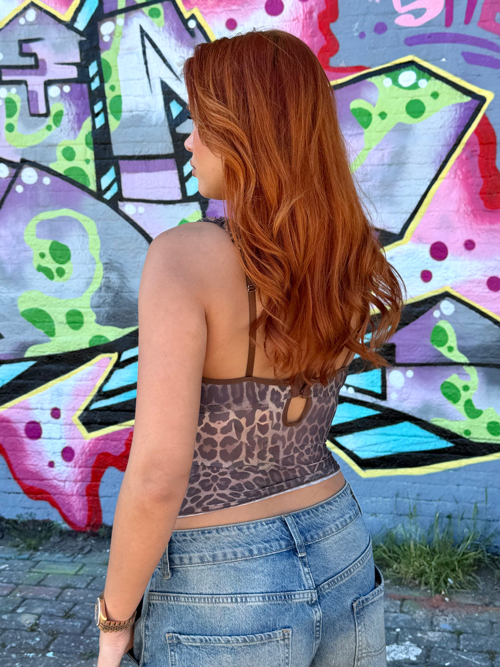 LACE MESH TOP PANTHER