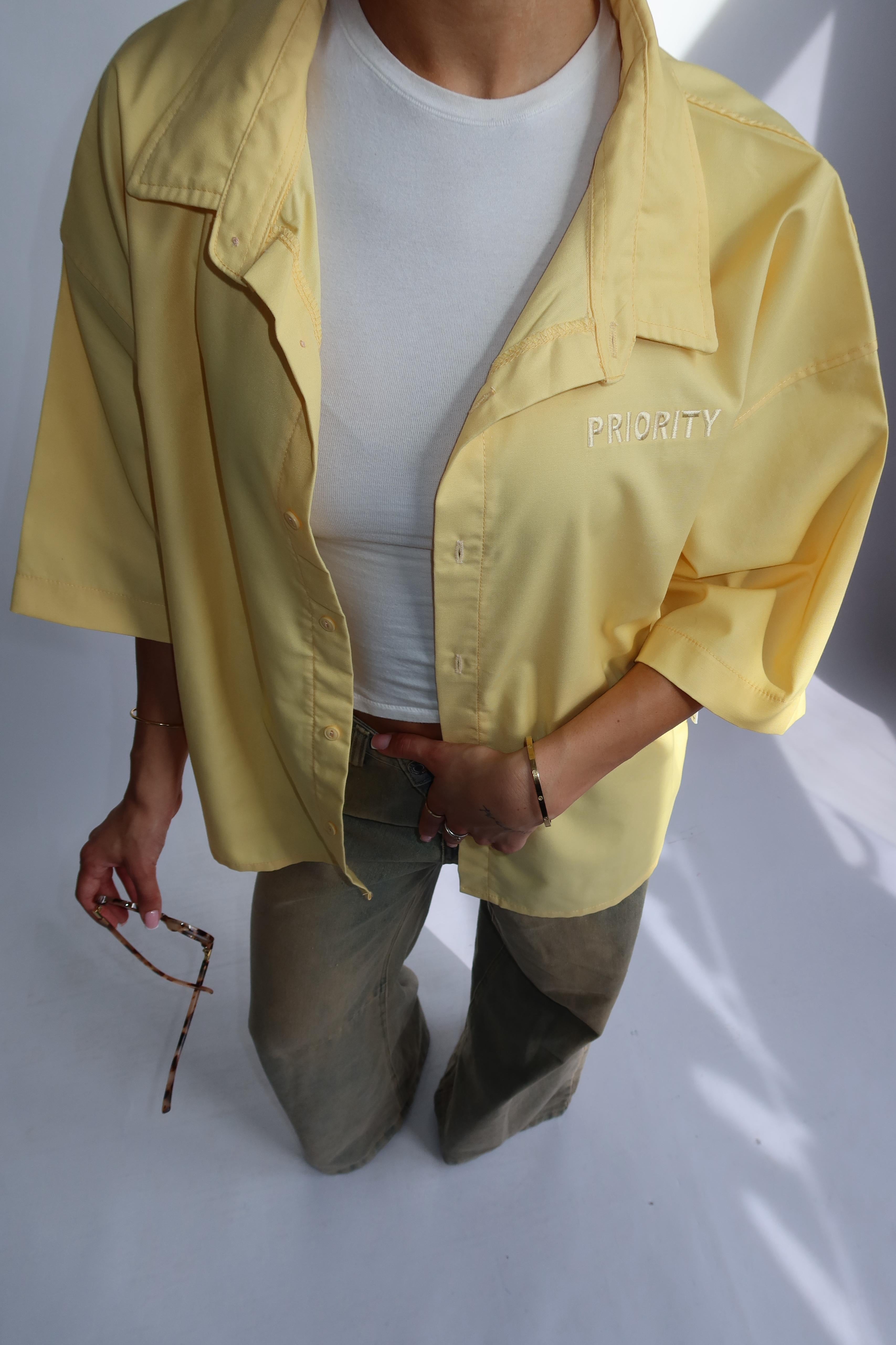 PRIORITY AMSTERDAM BOYFRIEND BLOUSE BUTTER YELLOW