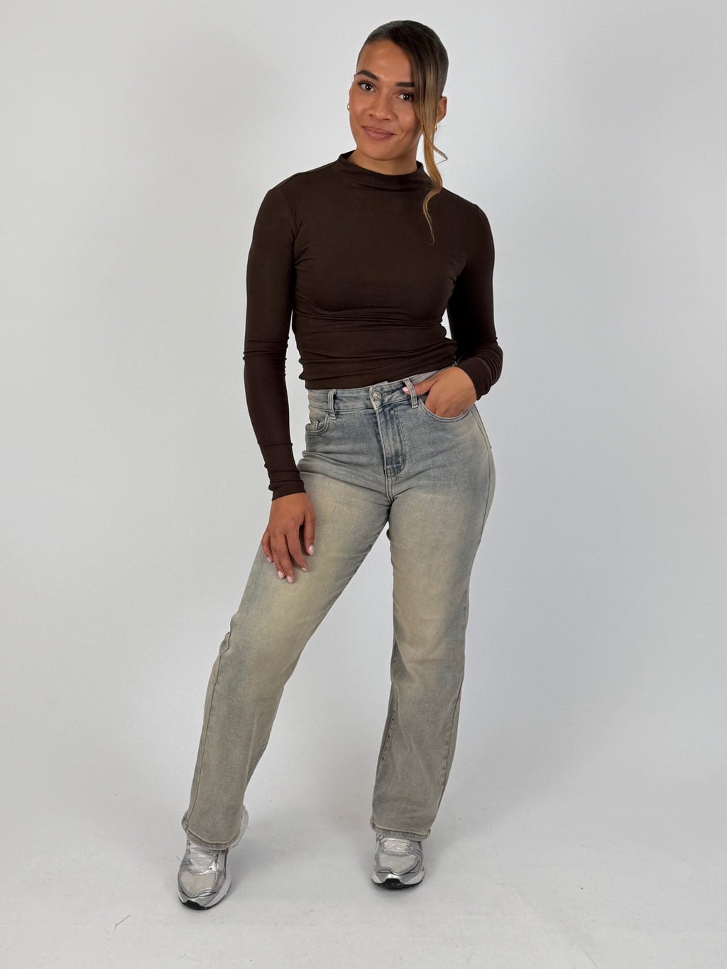 HANNAH STRETCH WIDE LEG BEIGE VINTAGE H973