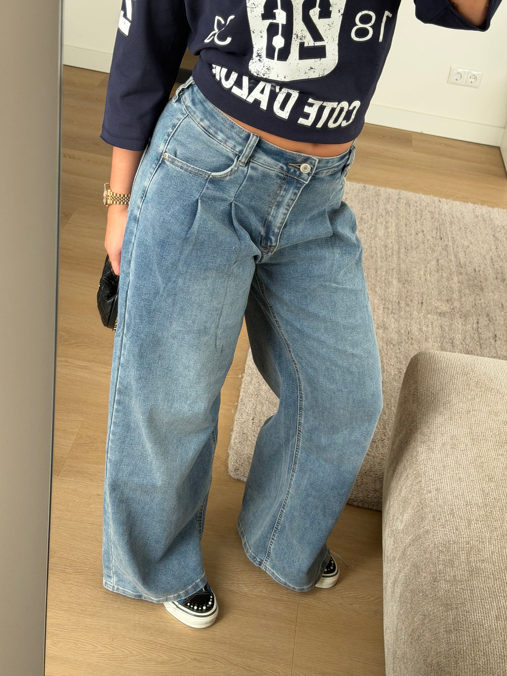 STRETCH PLEATED JEANS 364