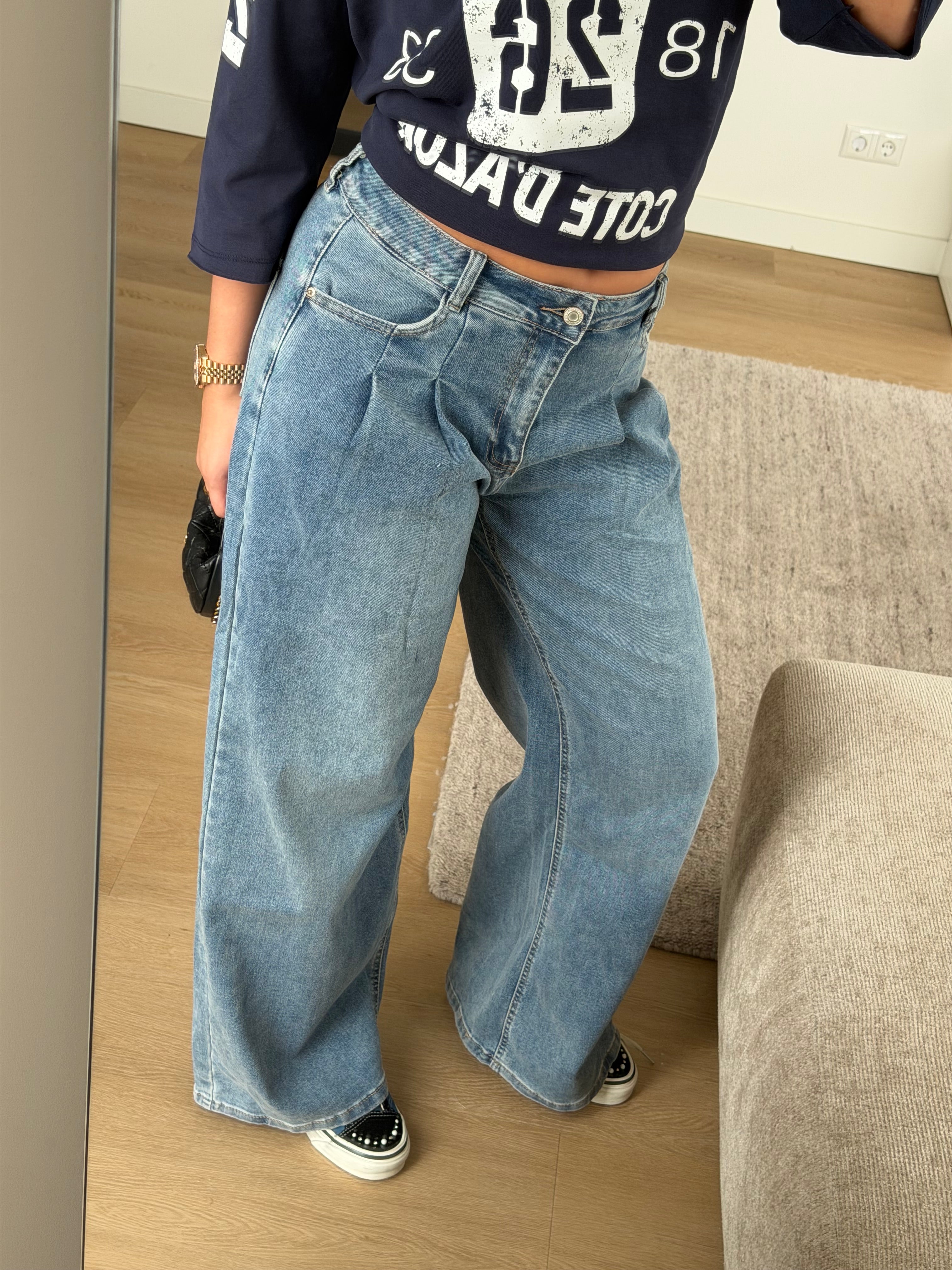 STRETCH PLEATED JEANS 364