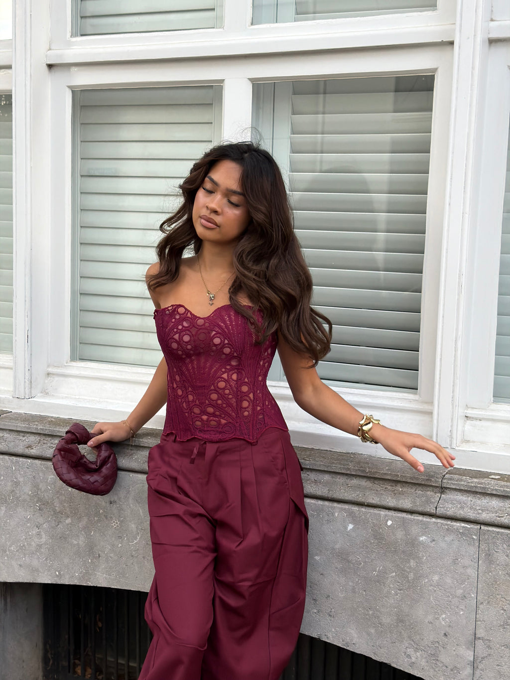 LACE CORSET BORDEAUX