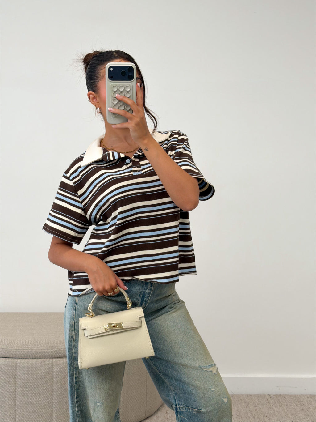 CROP POLO CHOCO BLUE