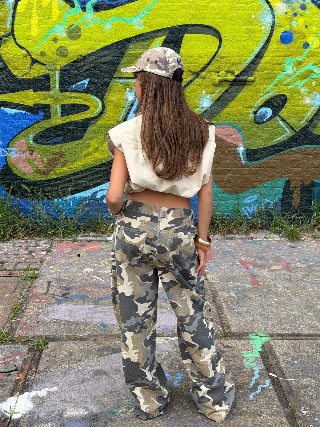 GIGI GREYISH CAMO PANTS