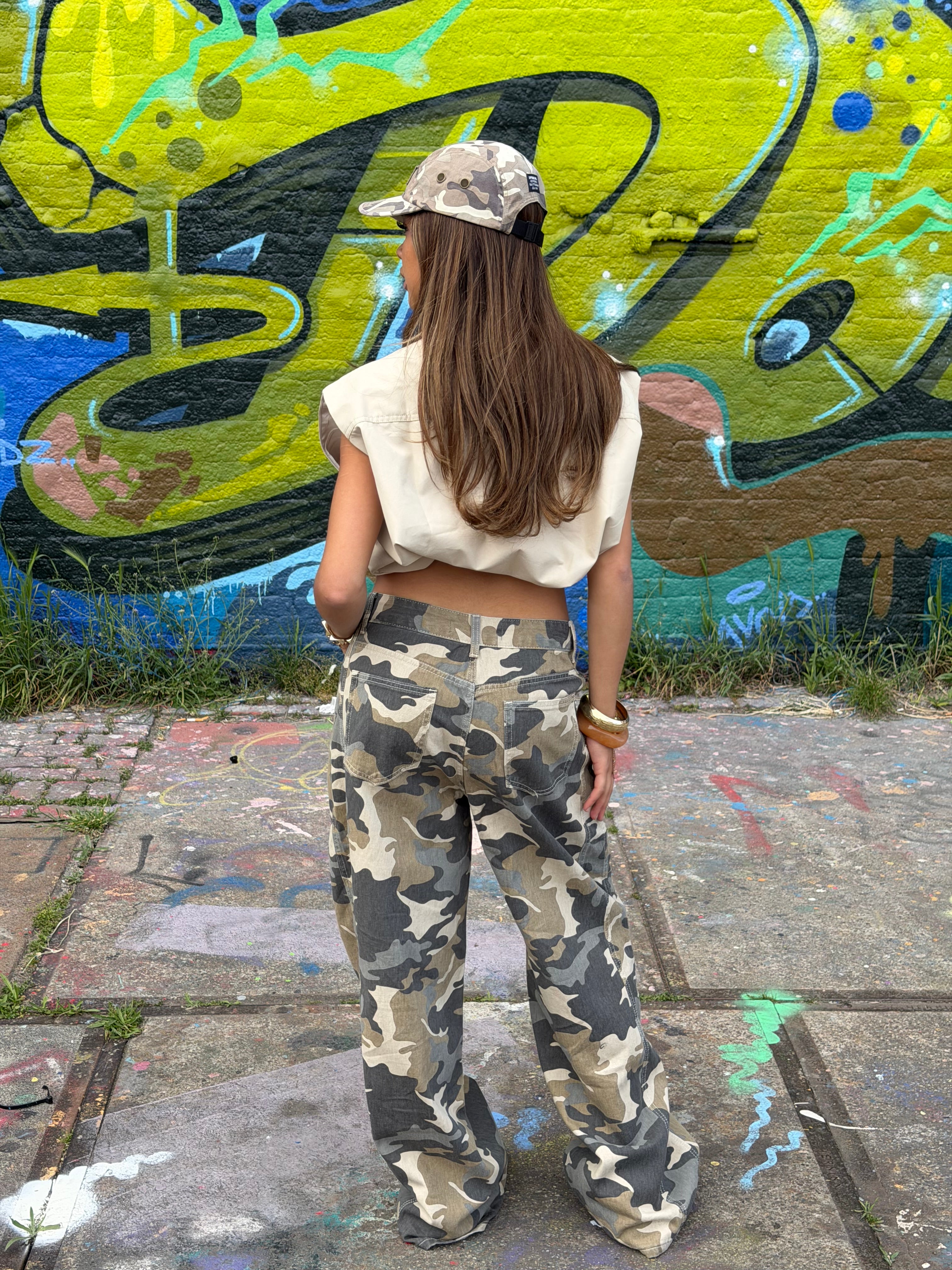 GIGI GREYISH CAMO PANTS