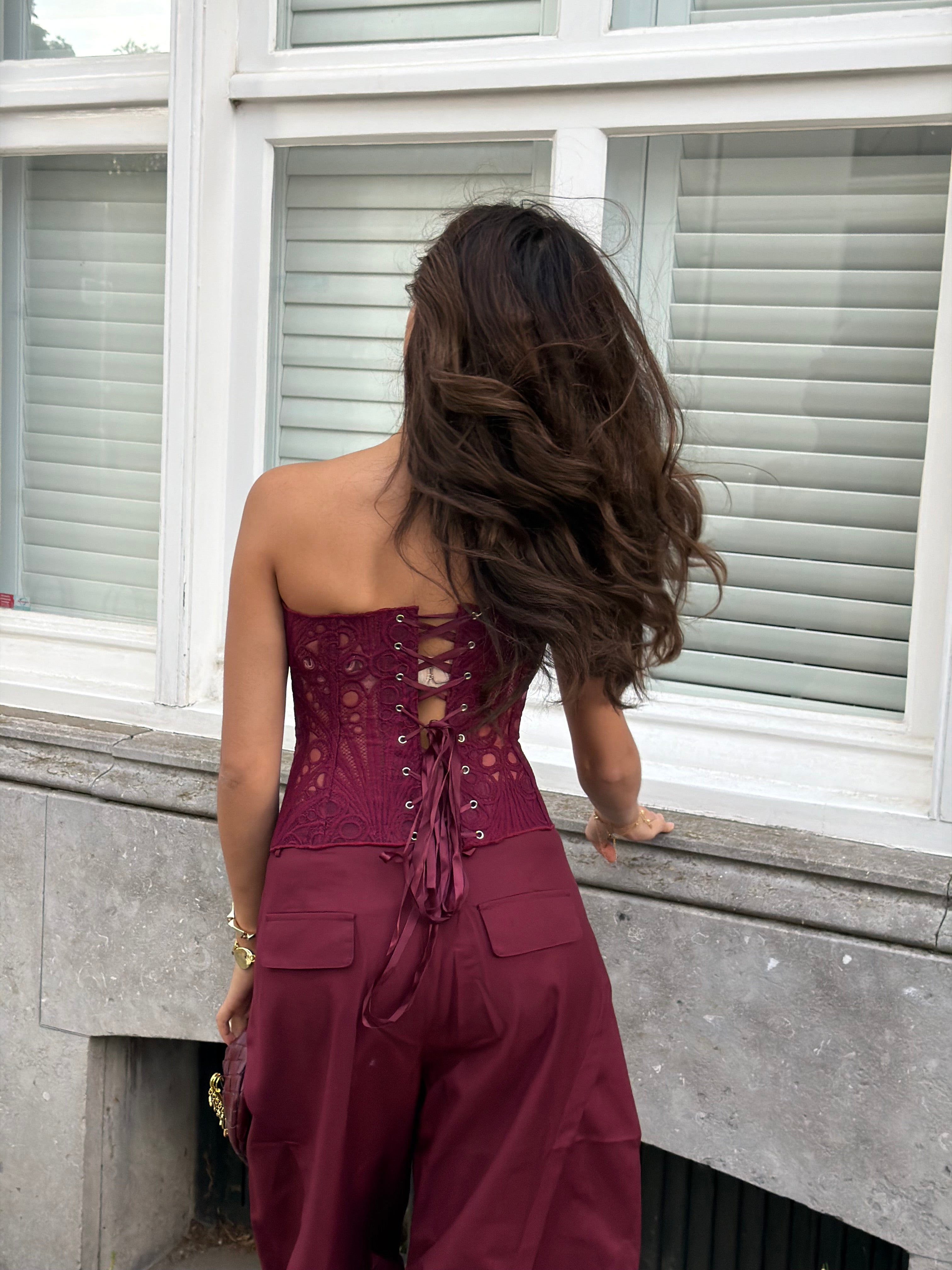 LACE CORSET BORDEAUX