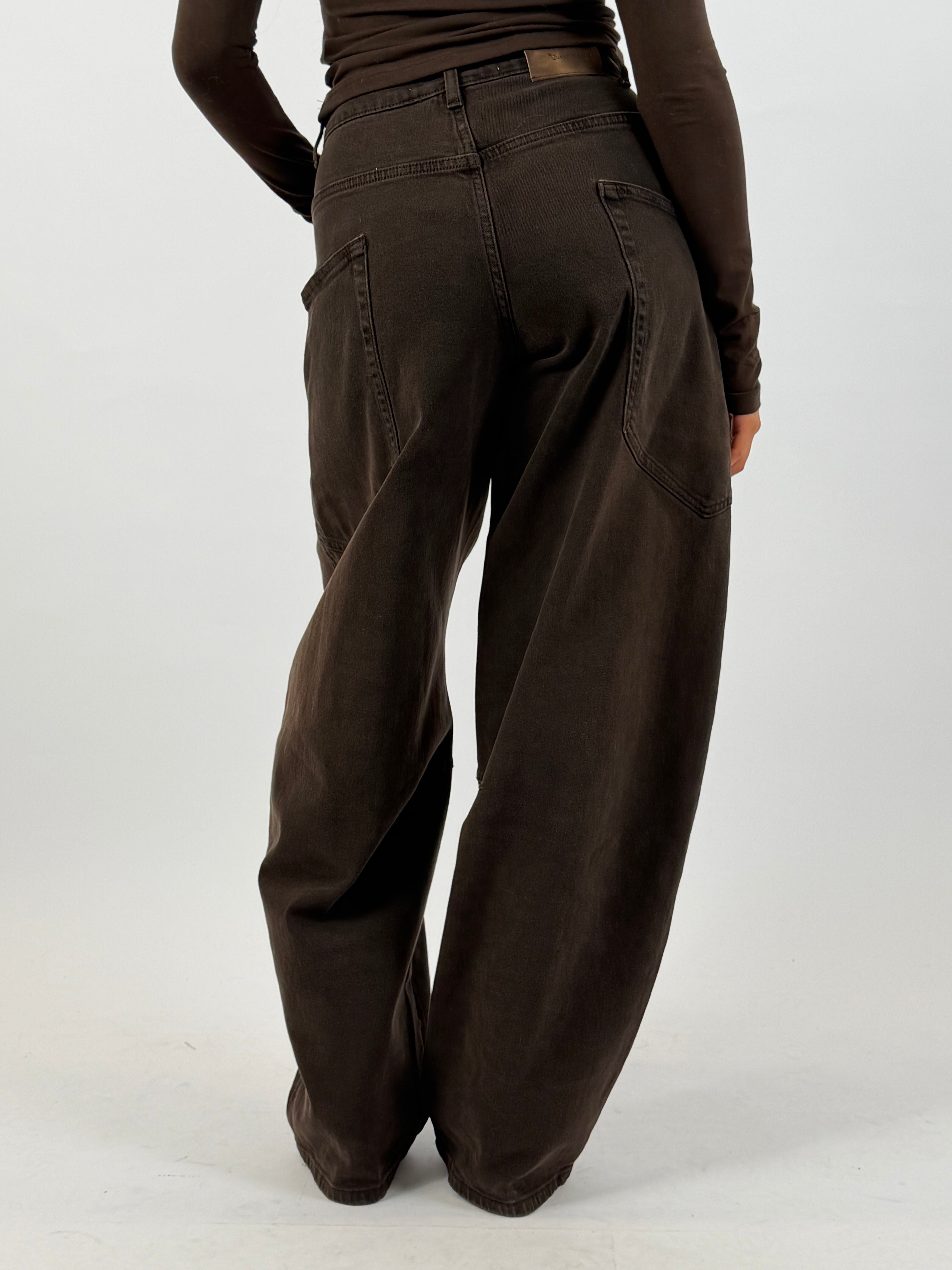 BALLOON FIT STRETCH CARGO CHOCO