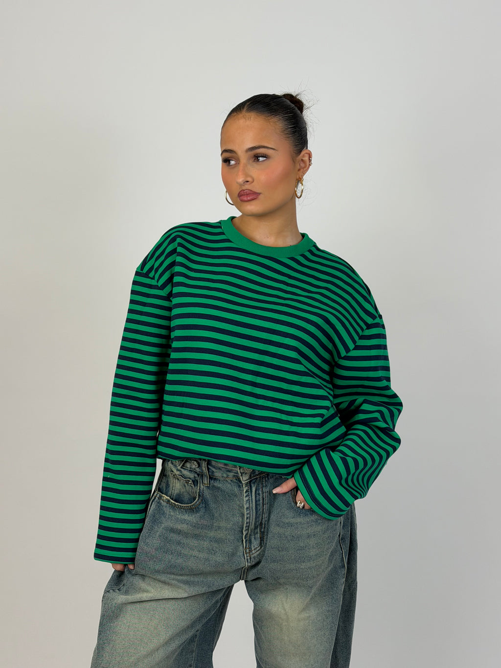 SOFT STRIPED LONGSLEEVE GREEN
