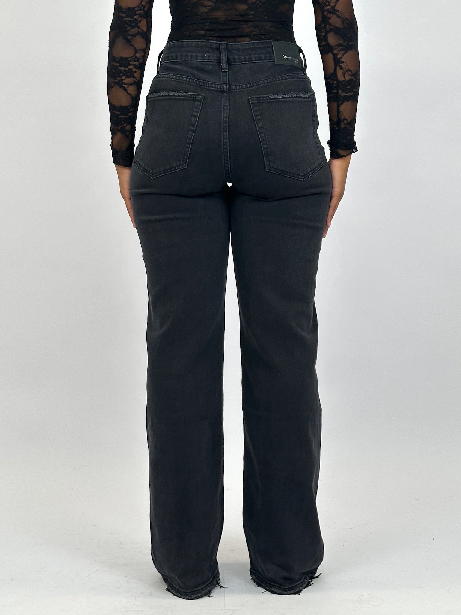 BLACK TALL STRETCH STRAIGHT