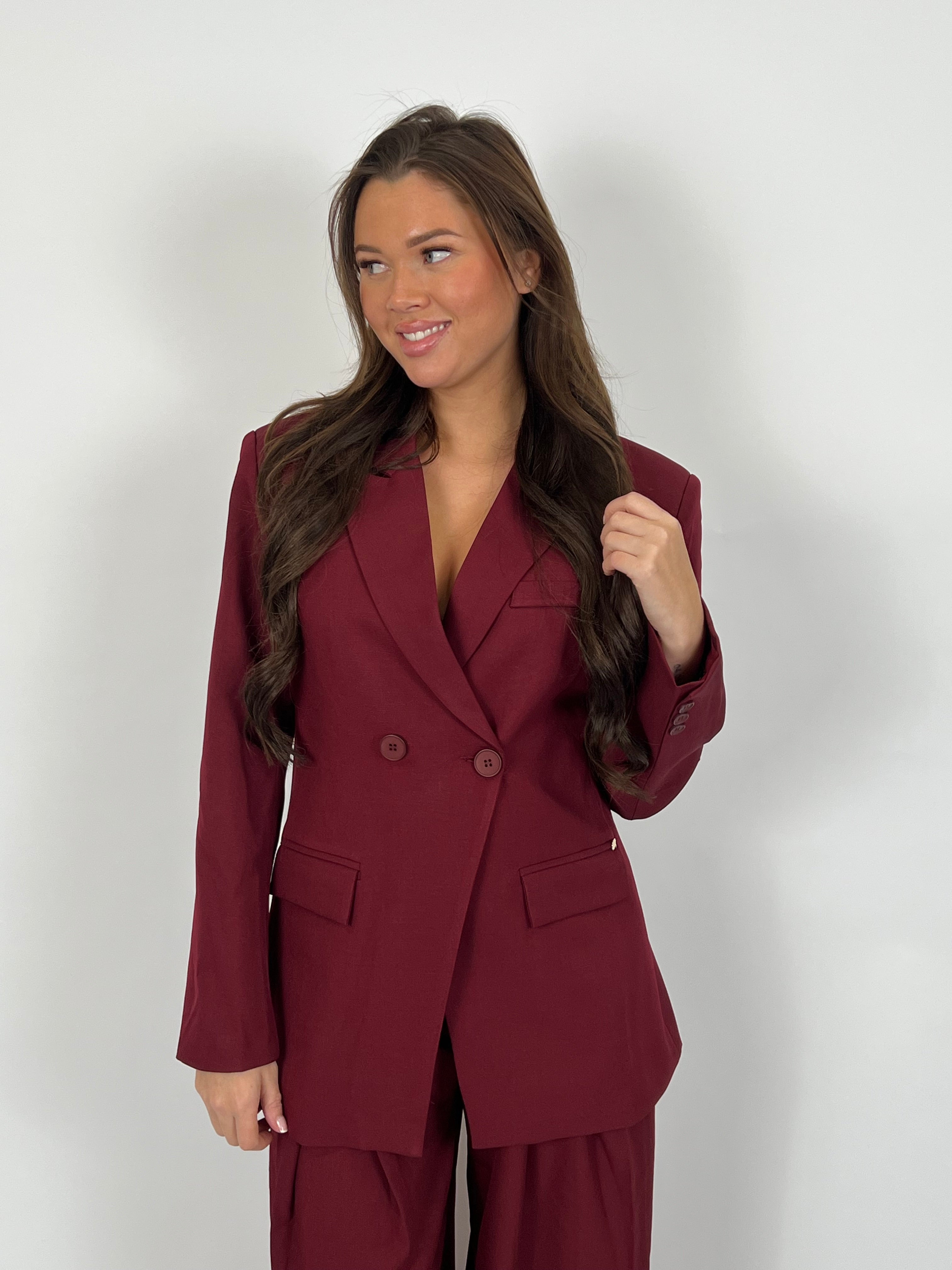 PREMIUM OVERLAP BLAZER BORDEAUX 2.0