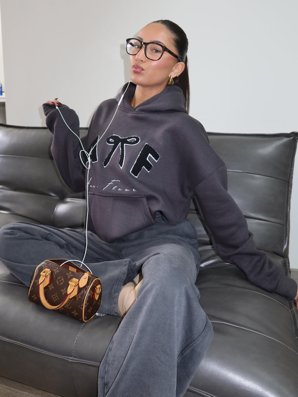 TEDDY HOODIE DARK GREY