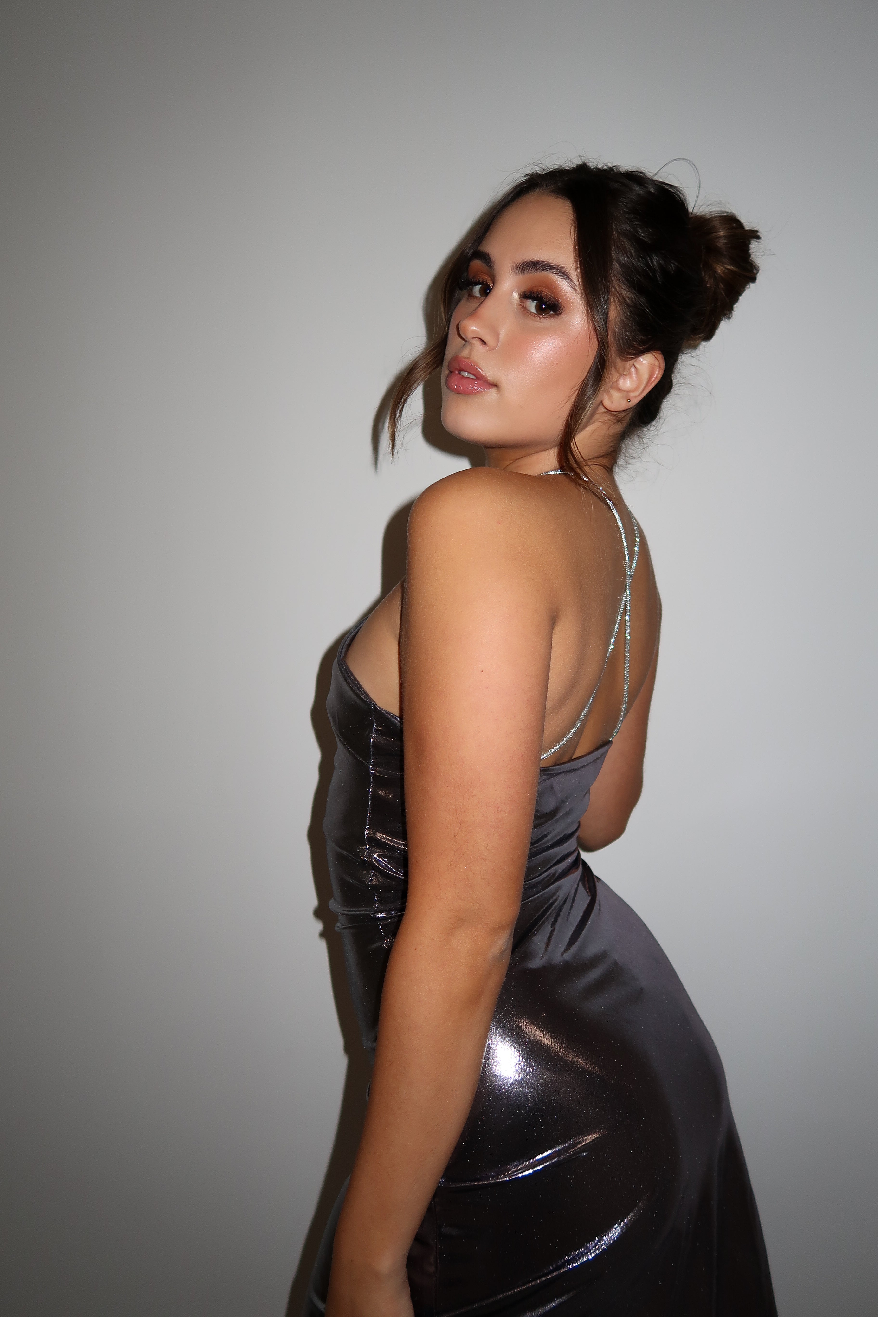 METALLIC CHAIN DRESS SILVER