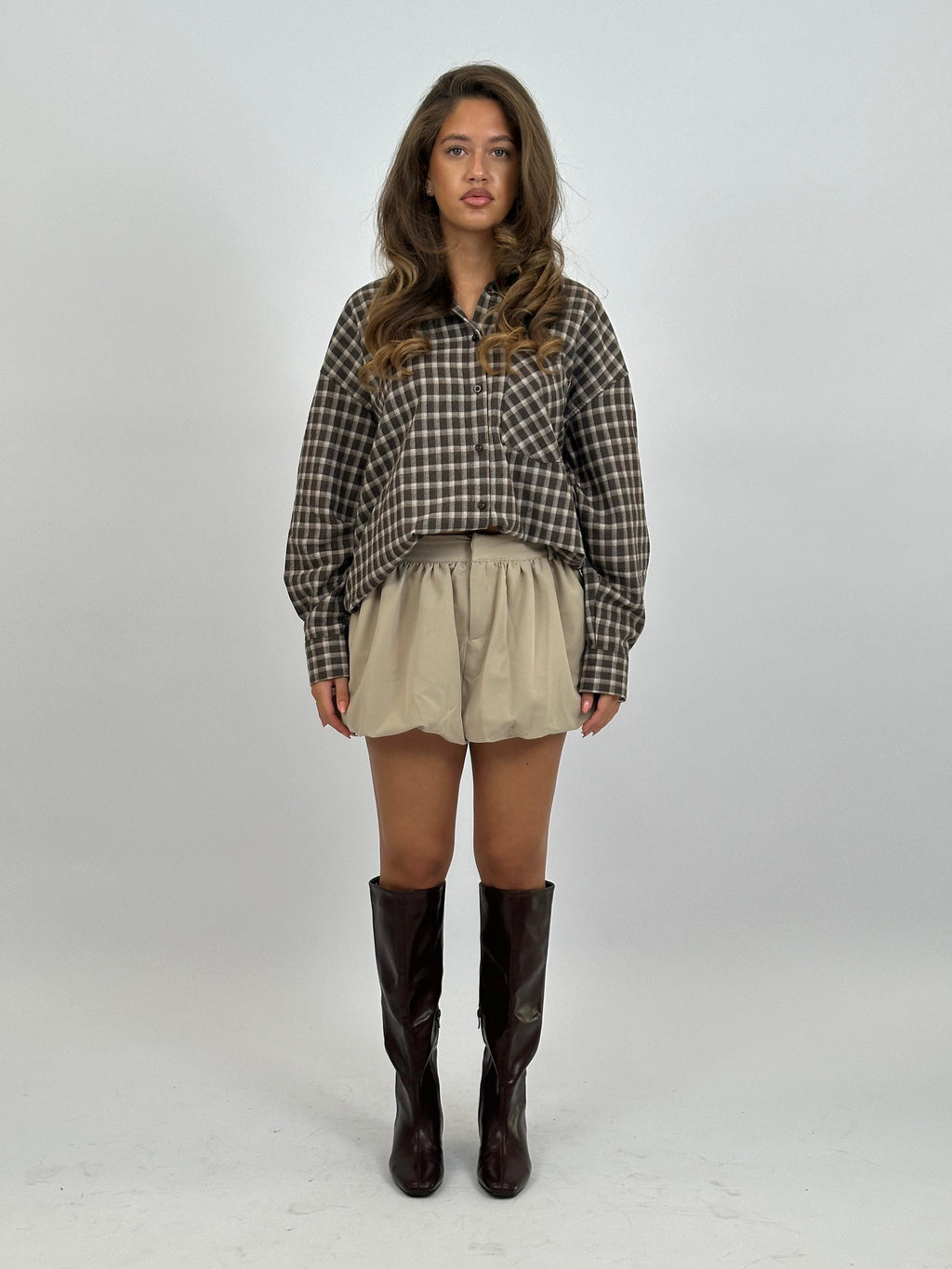 PUFFY SKORT BEIGE