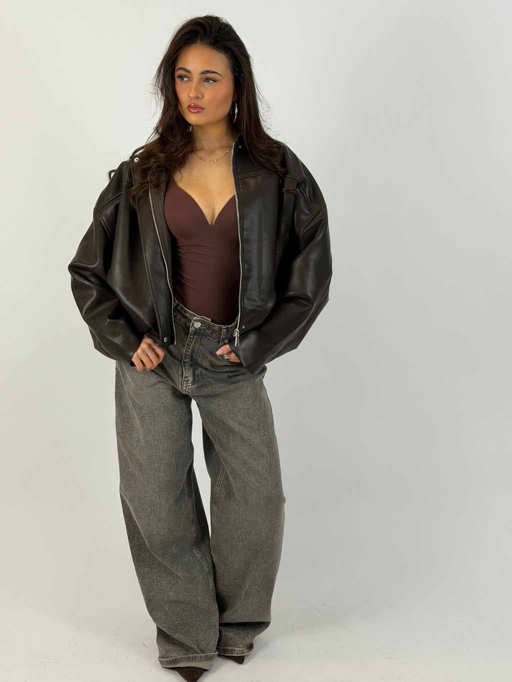 BAGGY EXTRA TALL STRETCH WIDE LEG VINTAGE GREY