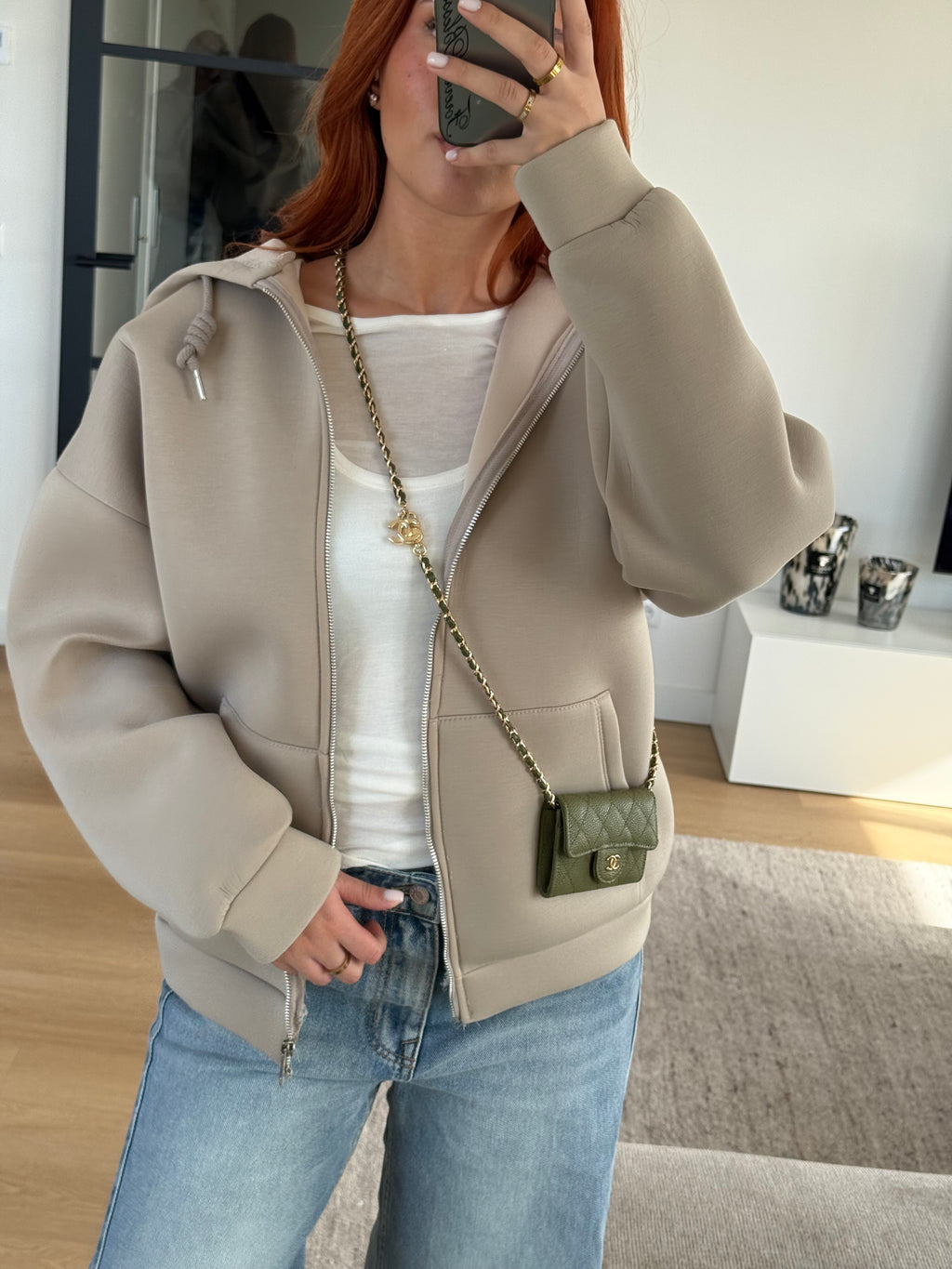 SCUBA ZIP UP TAUPE