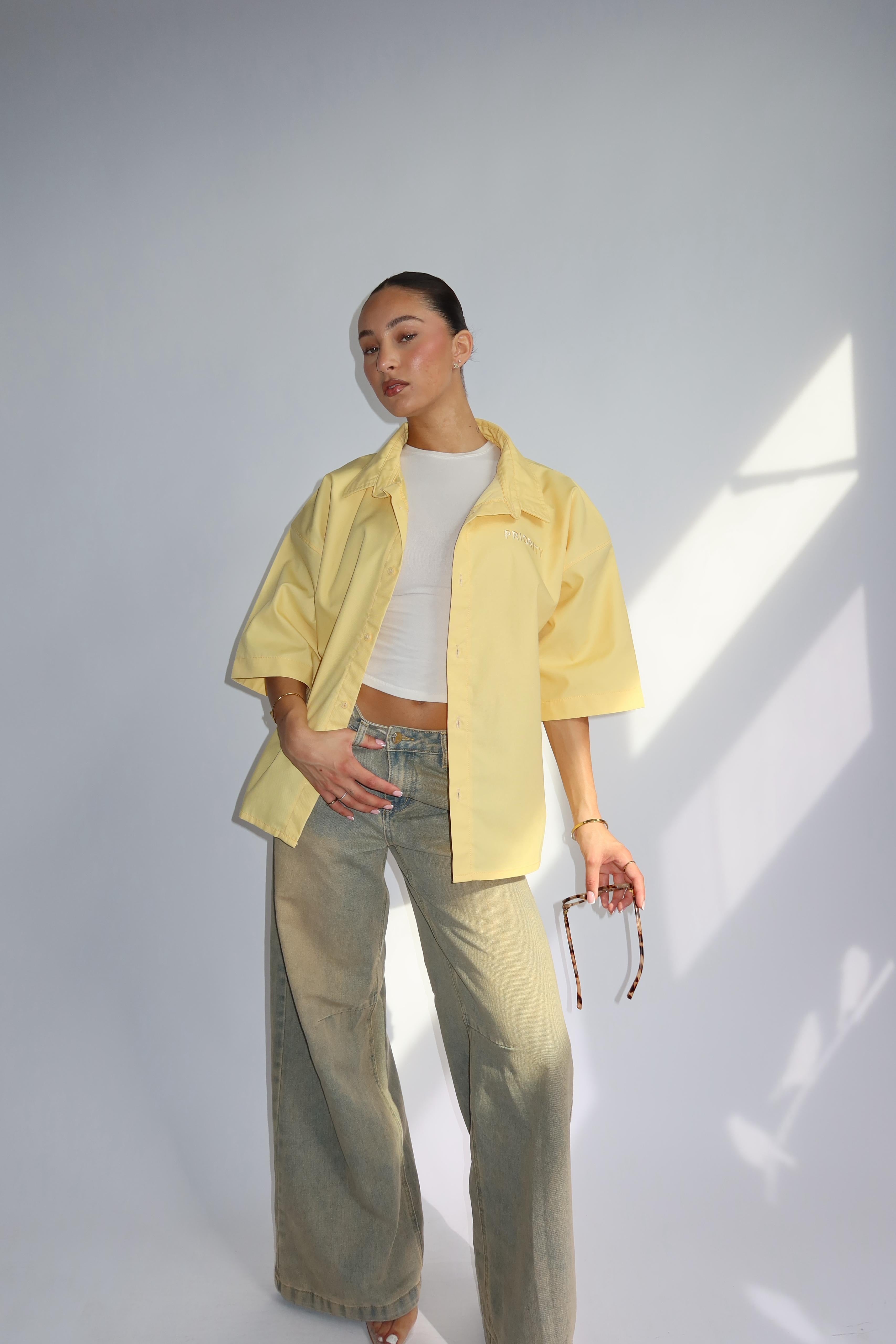 PRIORITY AMSTERDAM BOYFRIEND BLOUSE BUTTER YELLOW