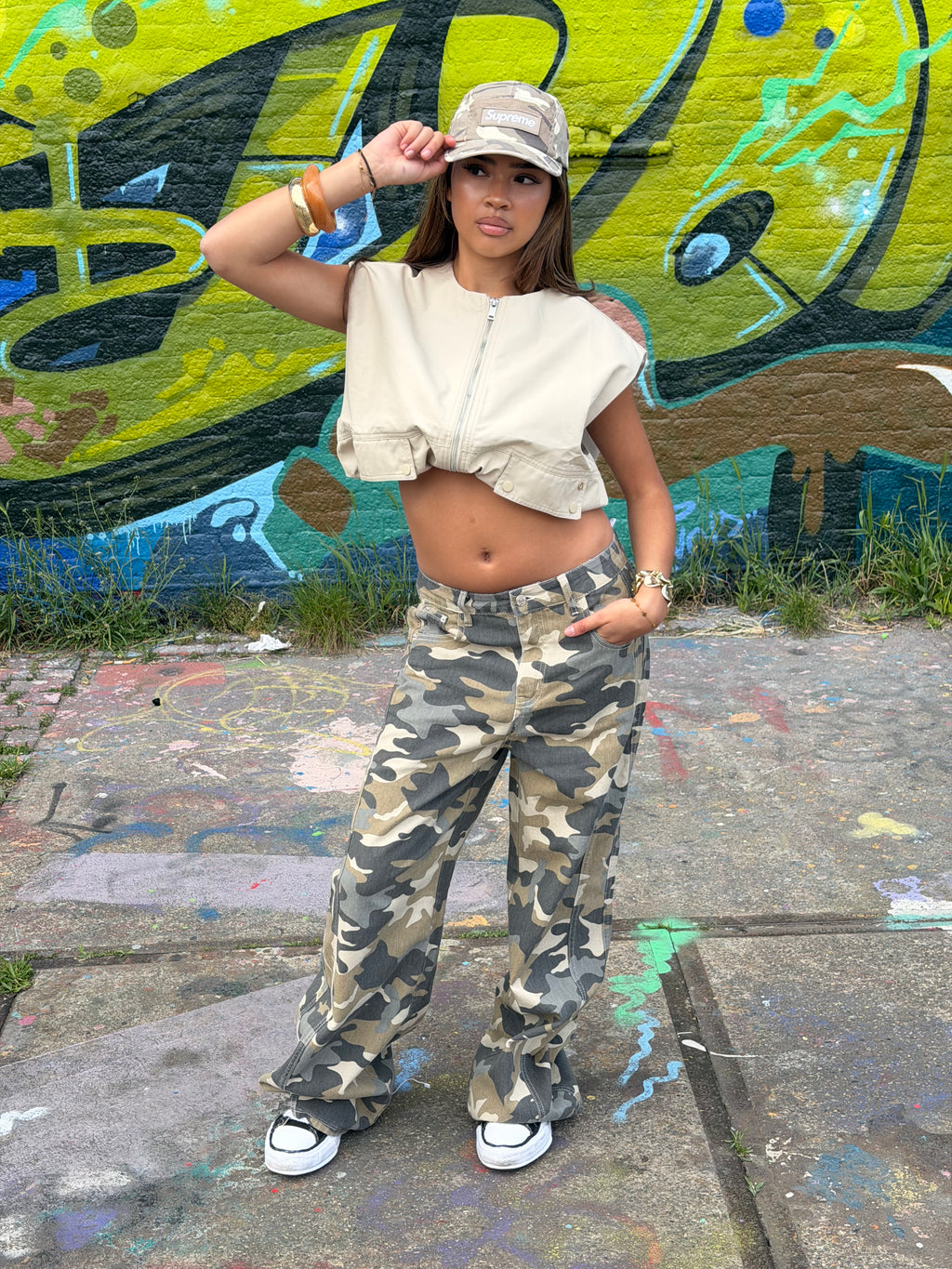 GIGI GREYISH CAMO PANTS