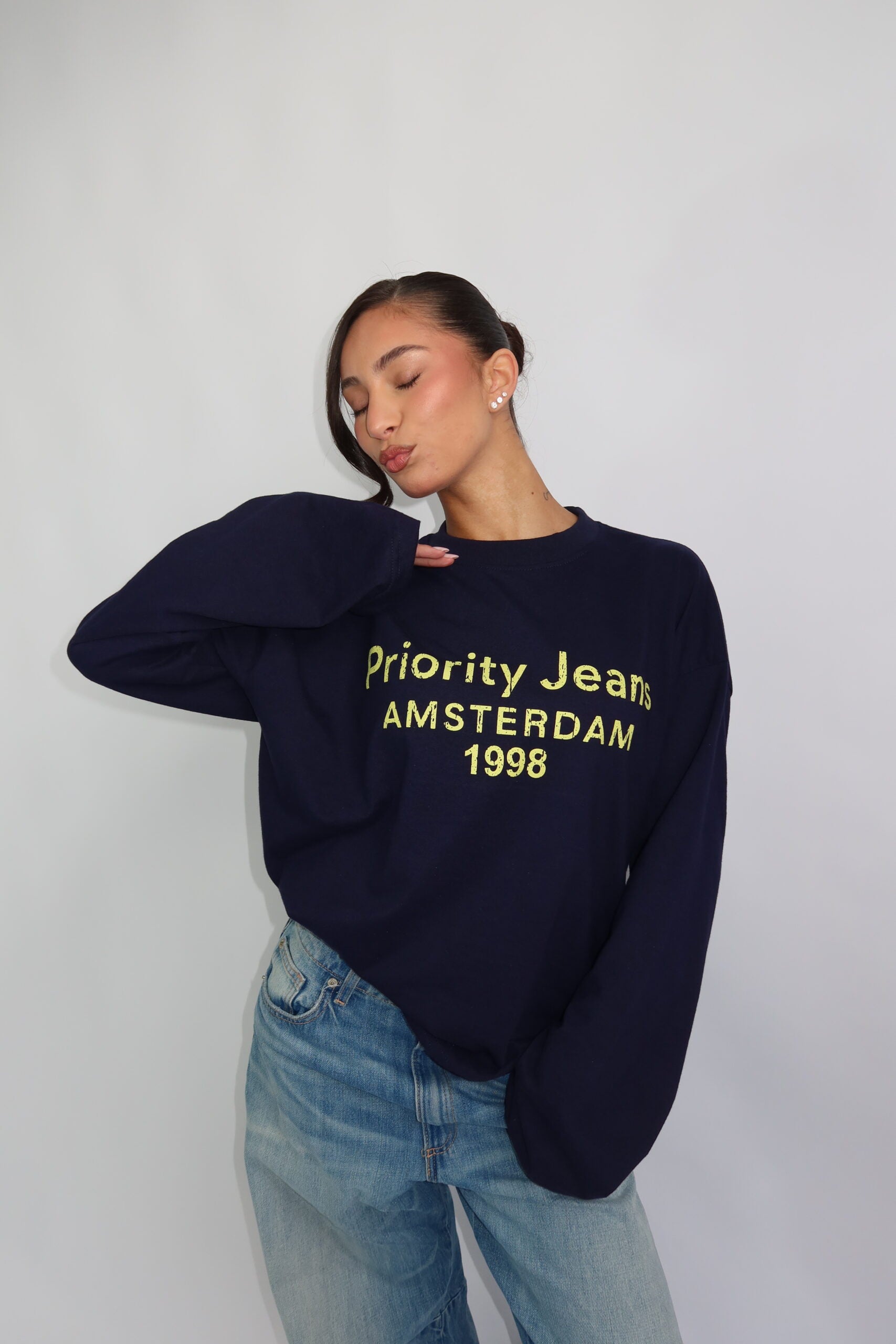 PRIORITY AMSTERDAM LONGSLEEVE NAVY/YELLOW