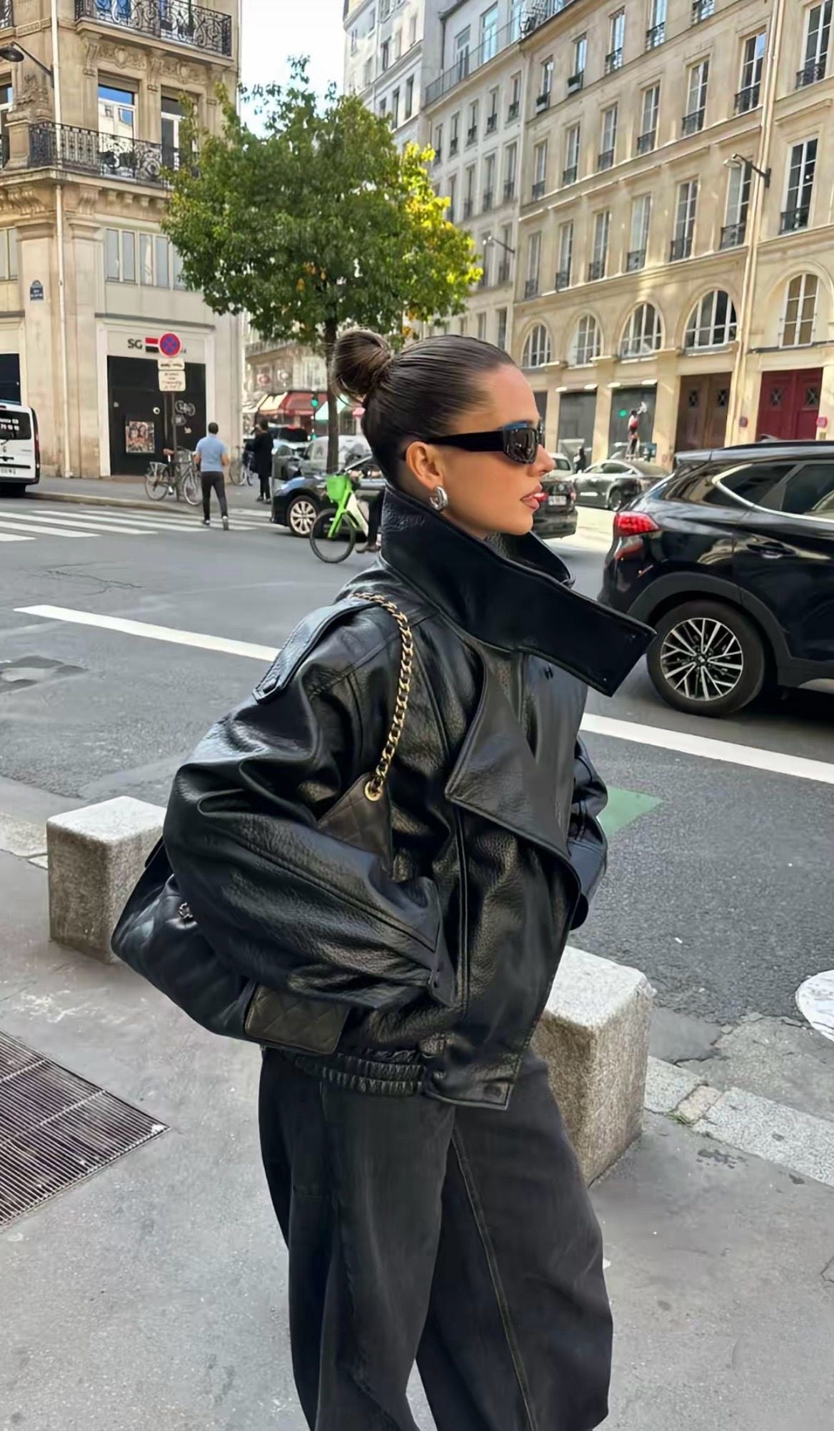 LAURENT BLACK LEATHER JACKET