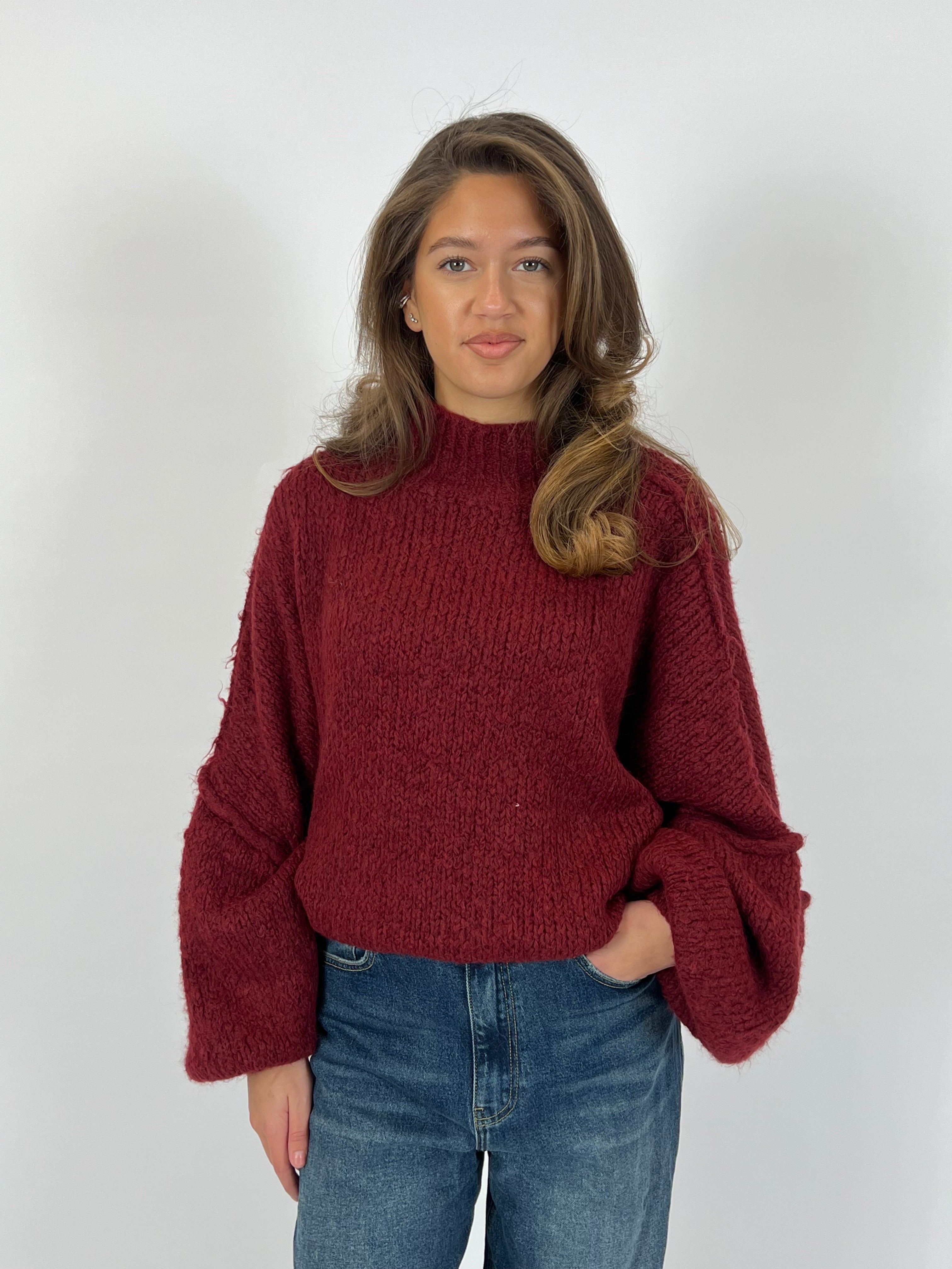BIG WOOL KNIT BORDEAUX