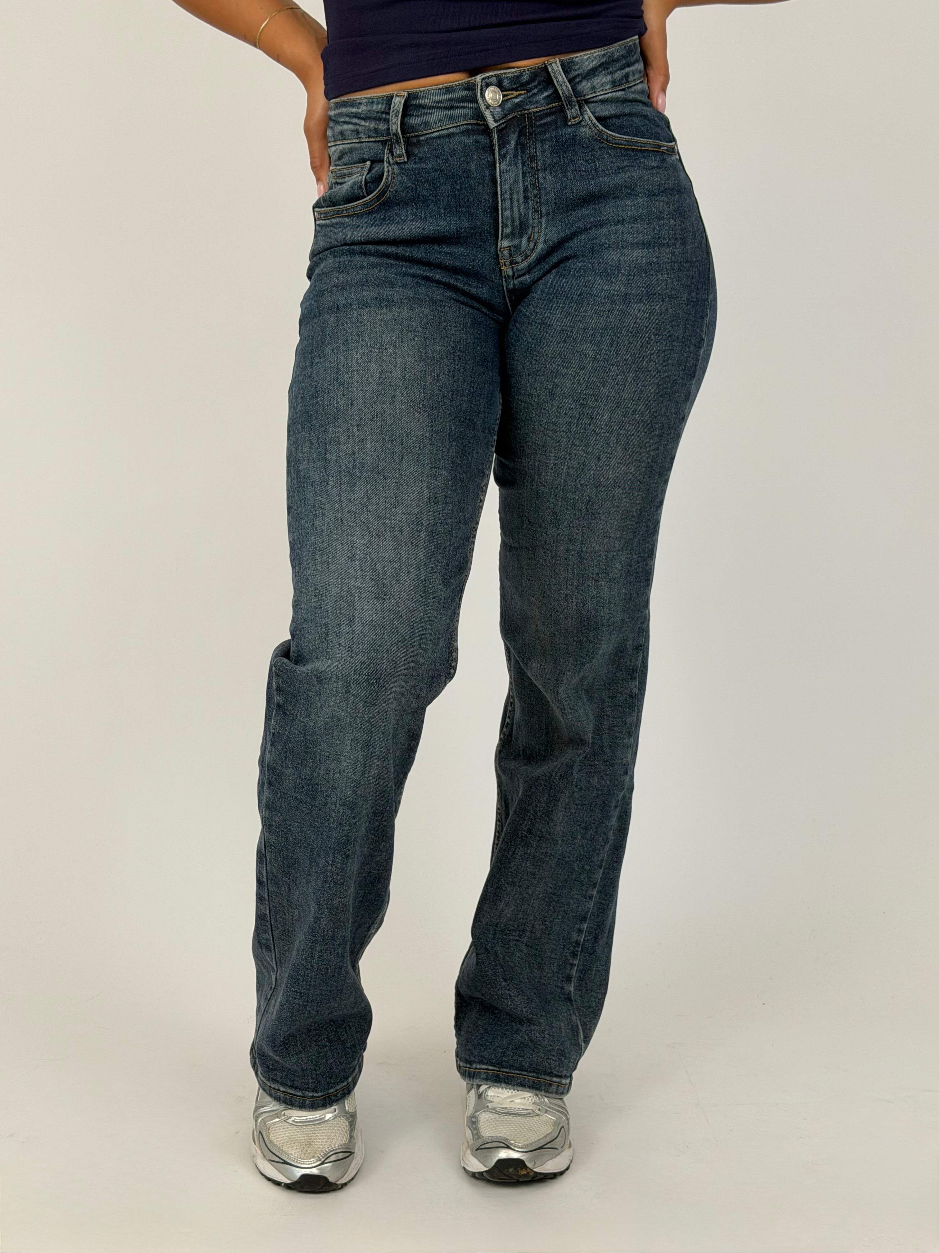 BIBI STRETCH WIDE LEG DARK BLUE H981-5