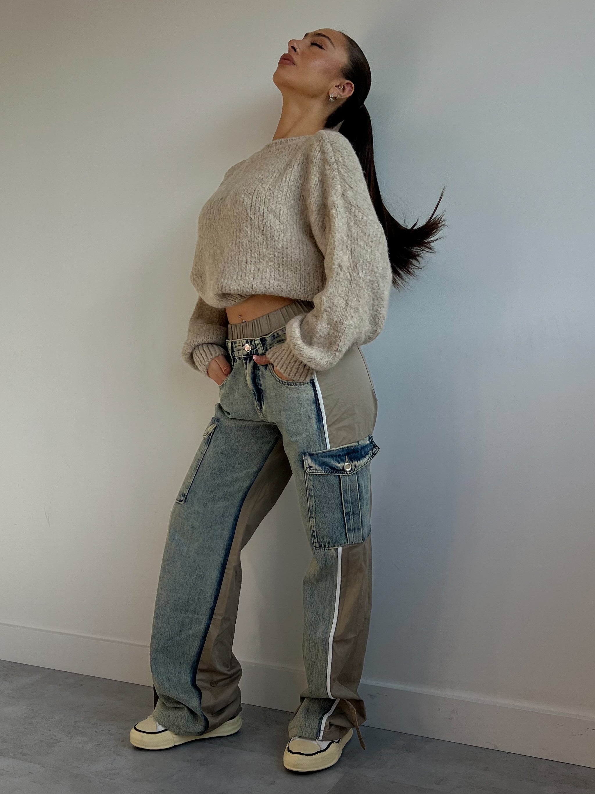 JOG DENIM BEIGE A3093